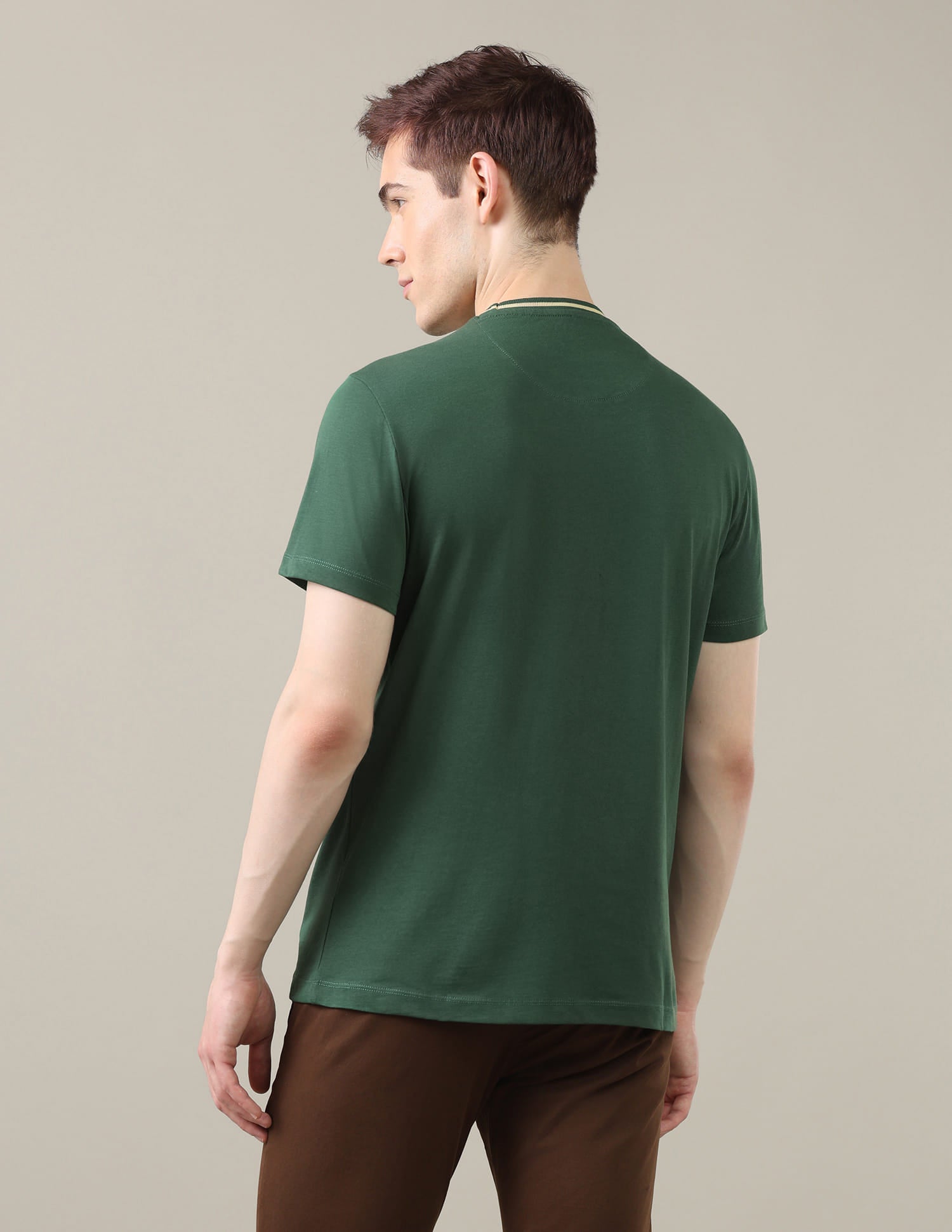 Solid Regular Fit T-Shirt Green - U.S. Polo Assn. India | Large