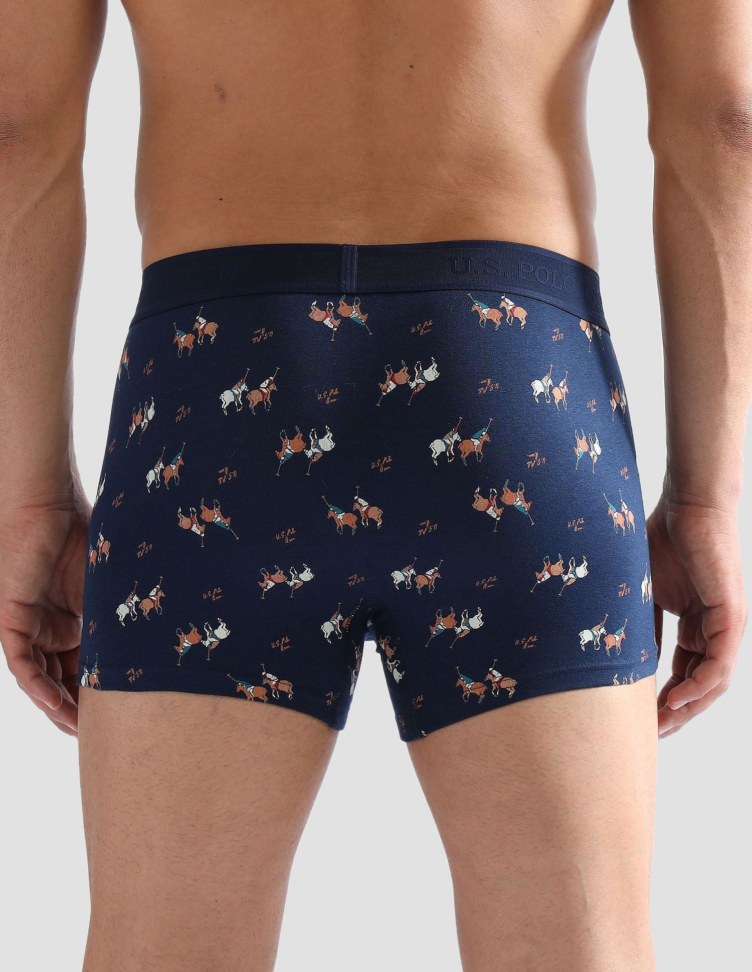 Anti Microbial Printed PT005 Trunks - Pack of 1 Navy - U.S. POLO ASSN. | Large