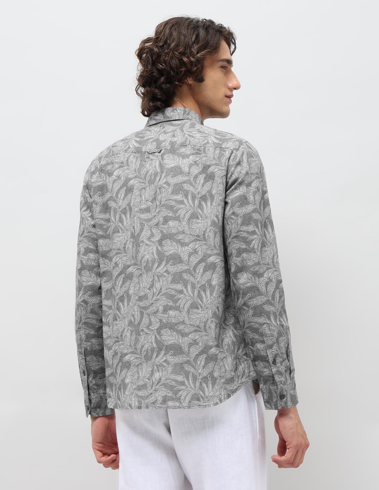 Tropical Printed Regular Fit Shirt Grey - U.S. POLO ASSN. | Large