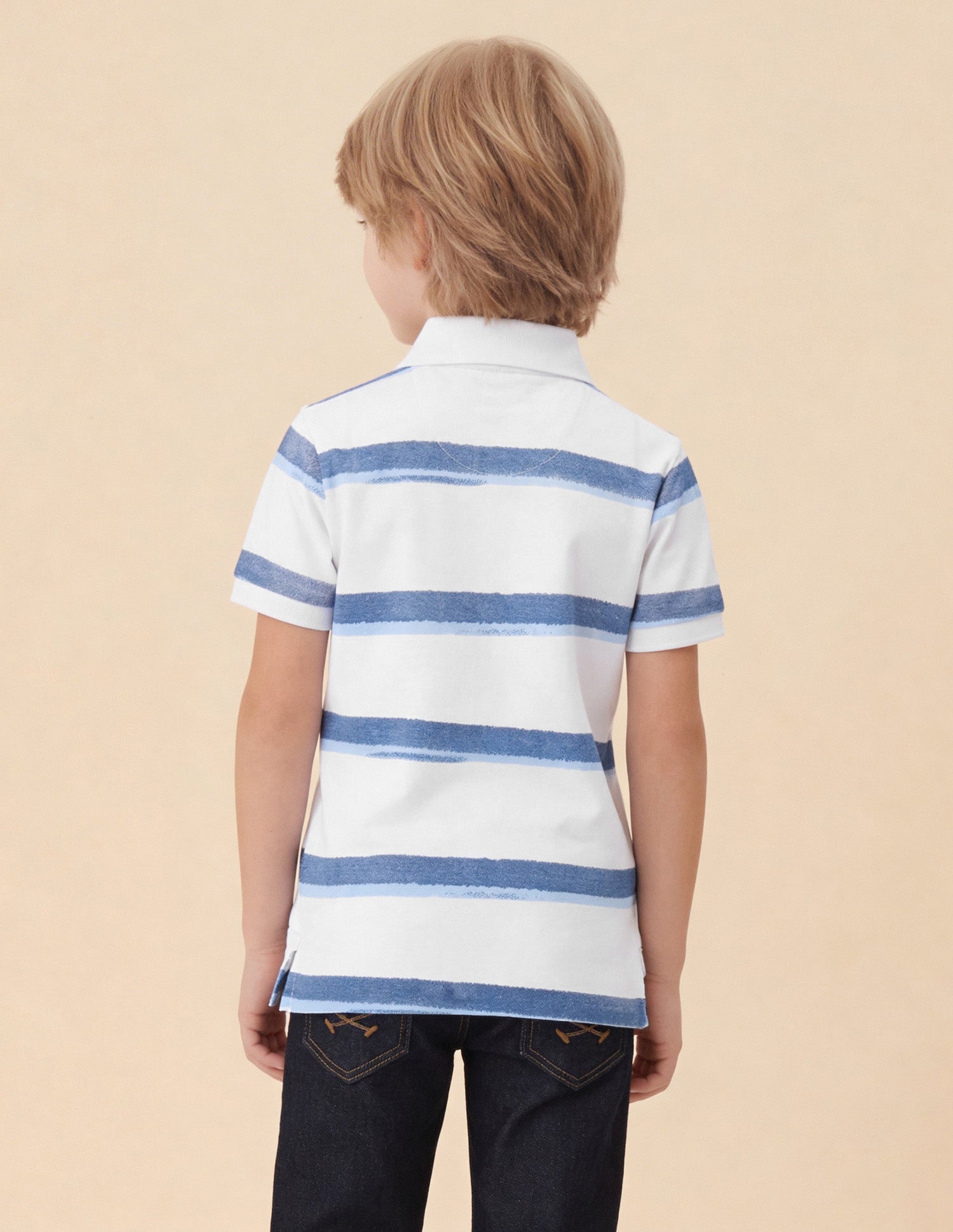 Horizontal Striped Regular Fit Polo Shirt White - U.S. Polo Assn. India | Large