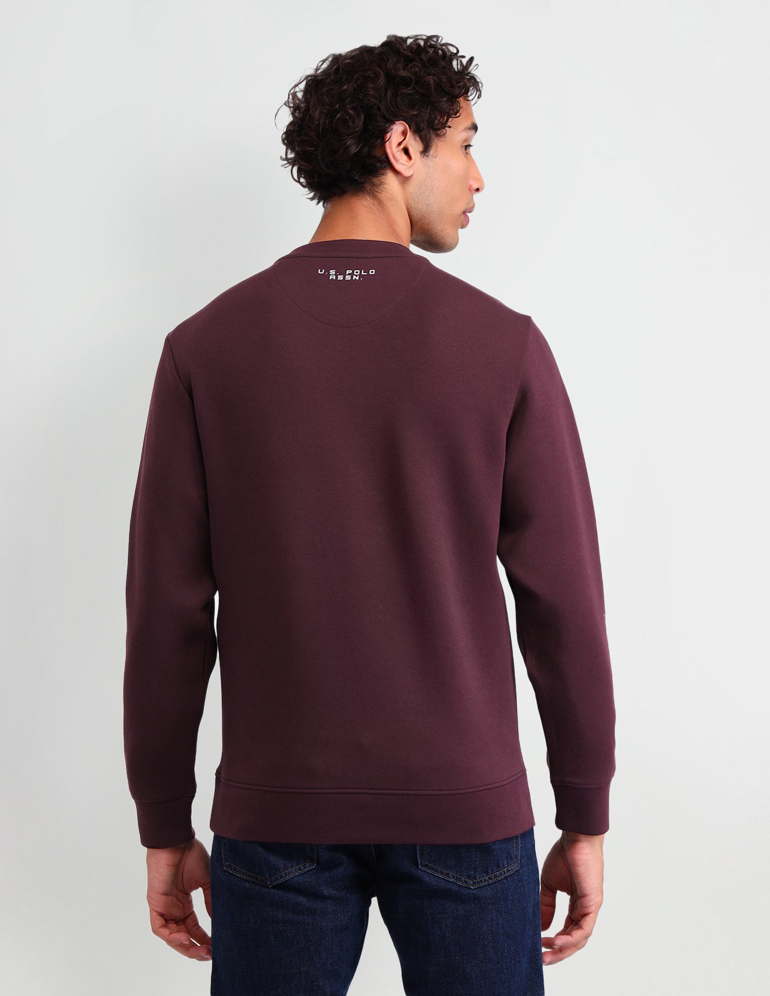Brand Printed Regular Fit Sweatshirt Wine - U.S. POLO ASSN. | Large