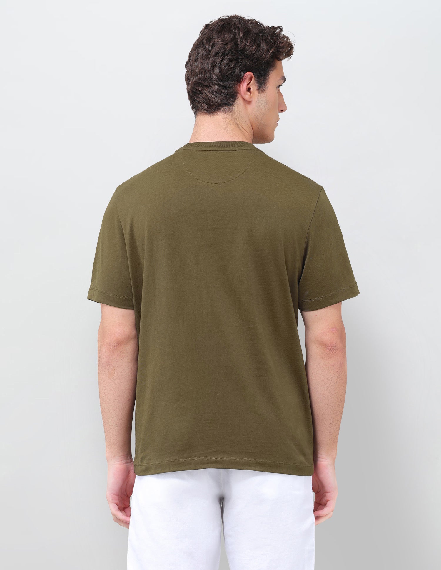 Brand Printed Relaxed Fit T-Shirt Olive - U.S. Polo Assn. India | Large