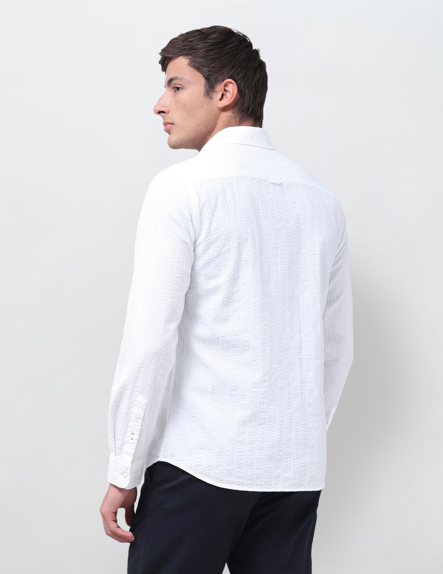 Textured Regular Fit Shirt White - U.S. Polo Assn. India | Large