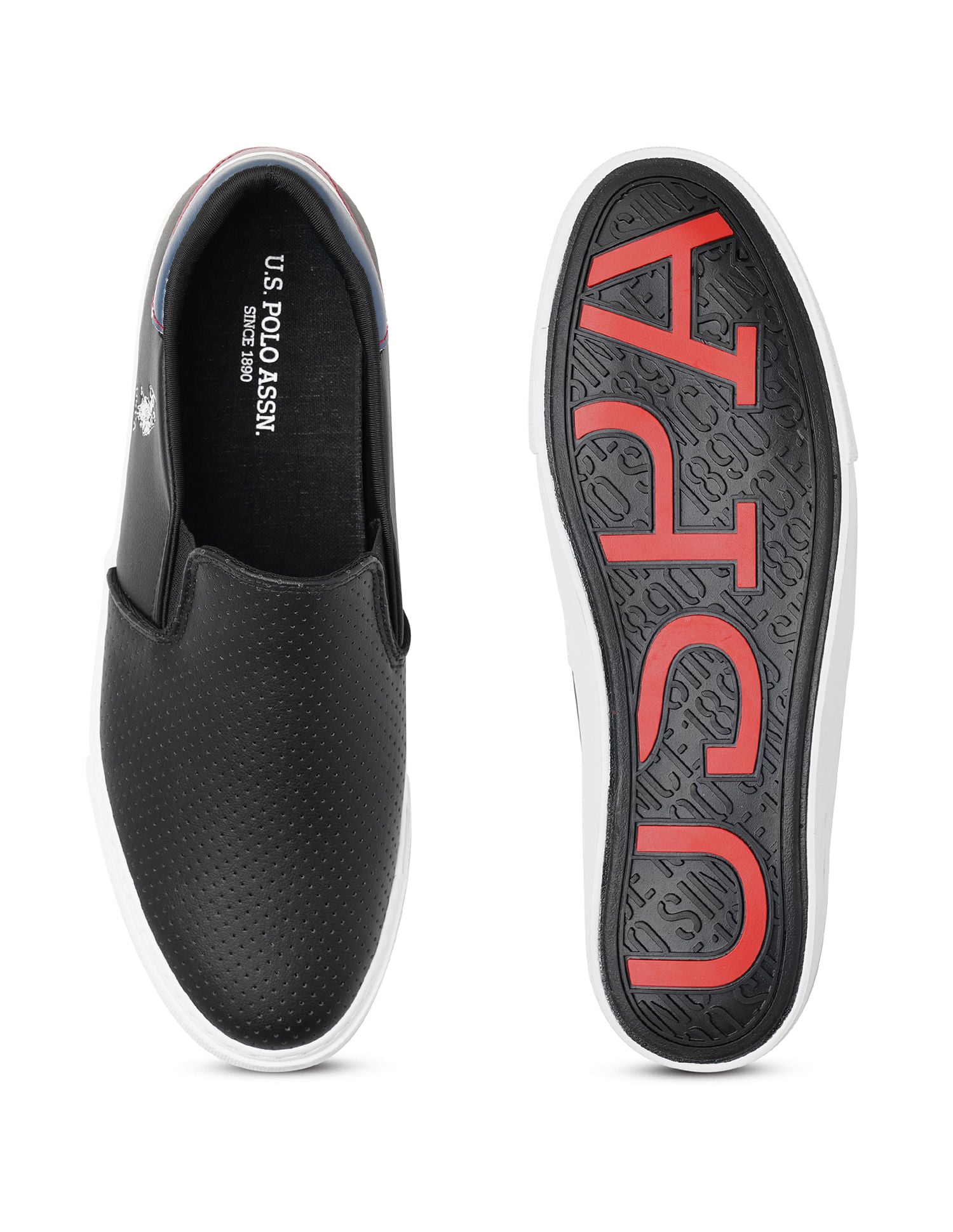 Men Campbell 2.0 Textured Sneakers Black - U.S. Polo Assn. India | Large