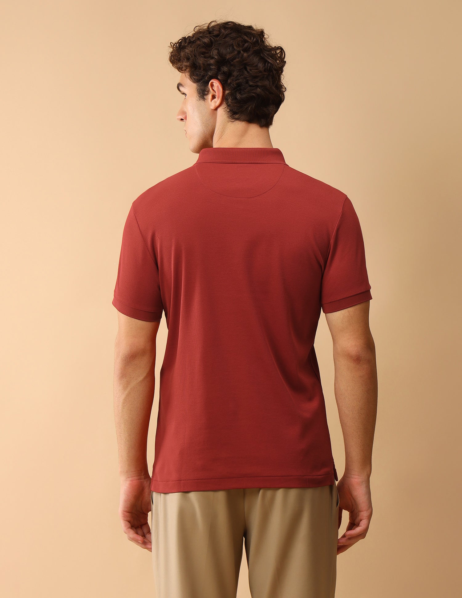 Pacho X Slim Fit Solid Polo Shirt Dark Red - U.S. Polo Assn. India | Large