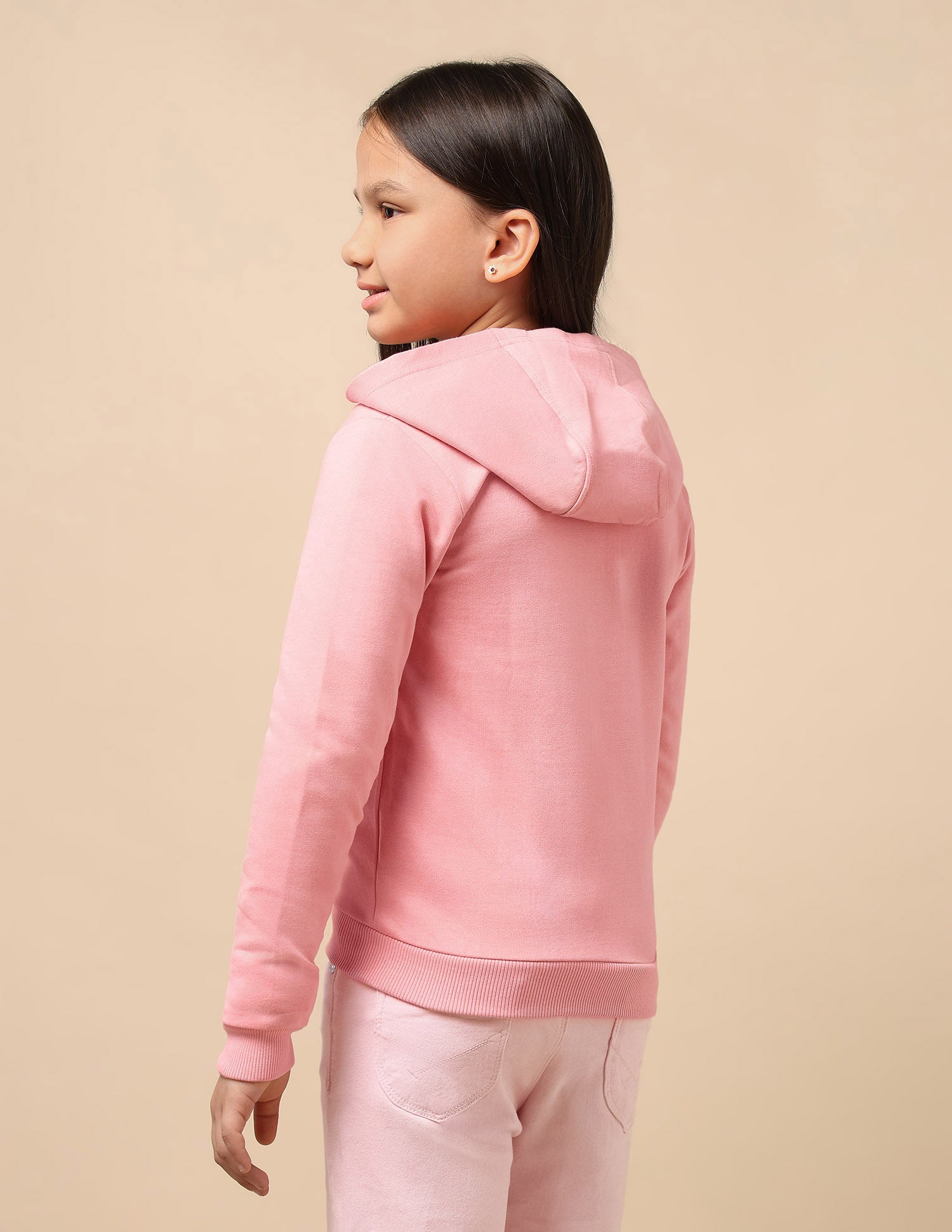 Girls Embroidered Hooded Sweatshirt Light Pink - U.S. POLO ASSN. | Large