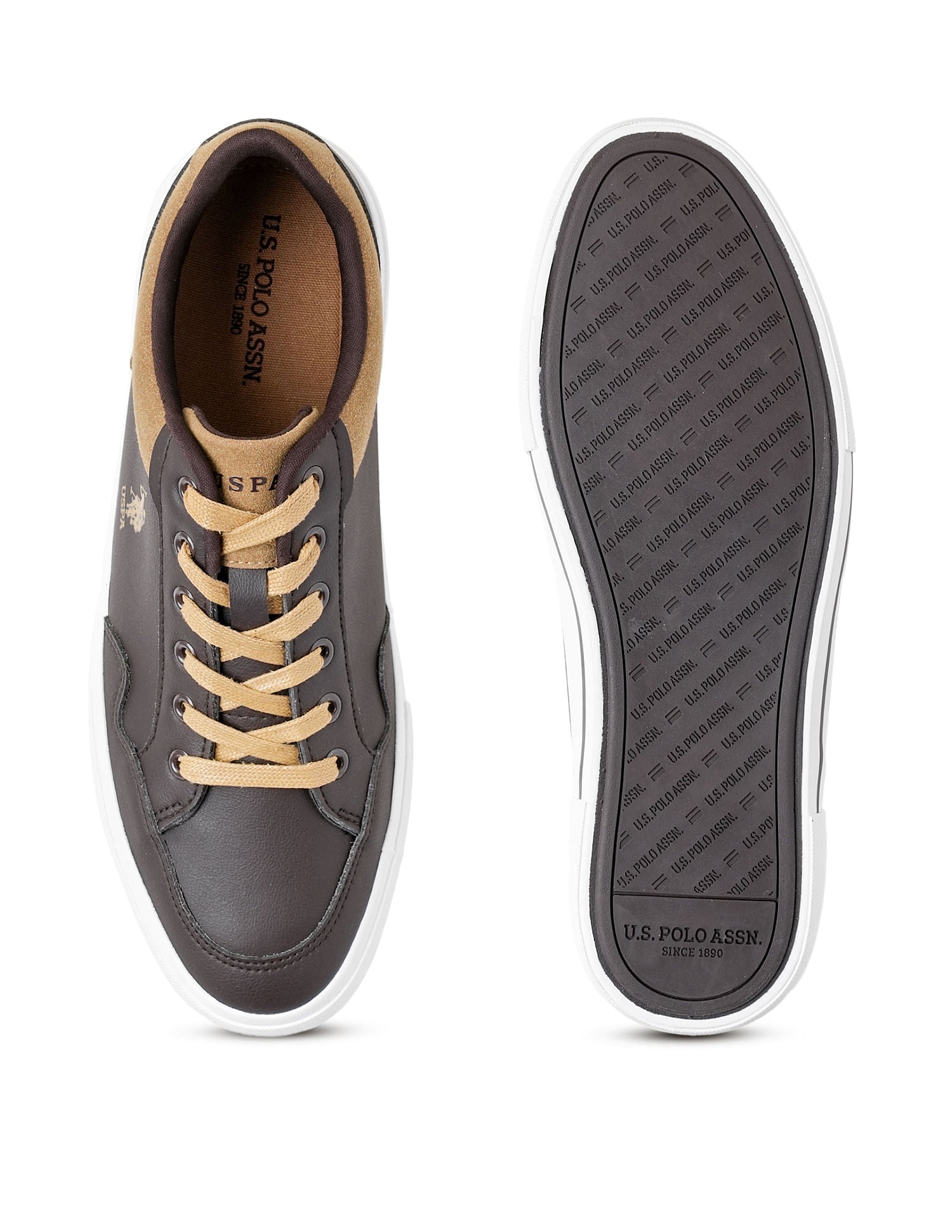 Men PU Hampton Sneakers Brown - U.S. Polo Assn. India | Large