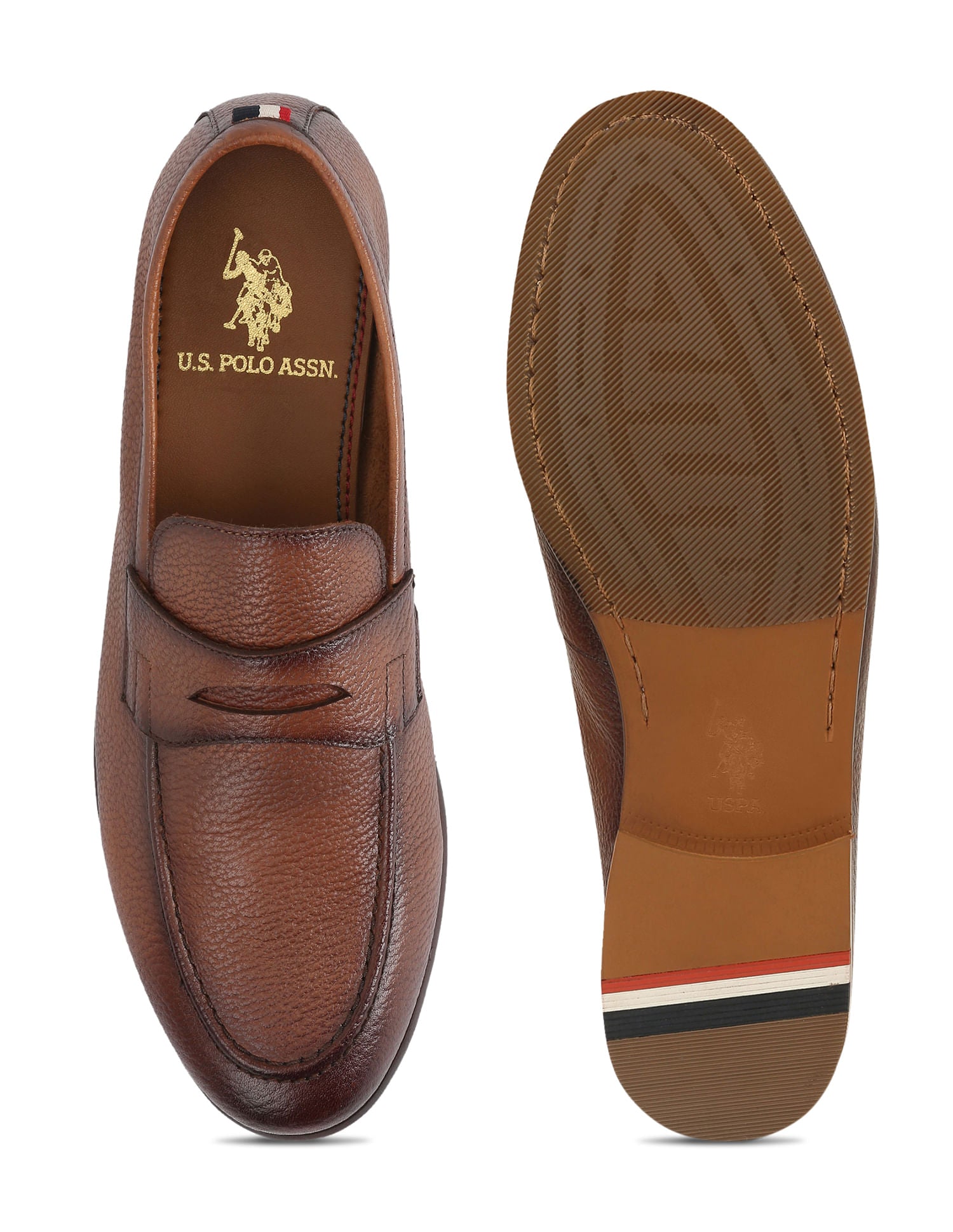 Men Valox Textured Loafers Brown - U.S. POLO ASSN. | Large