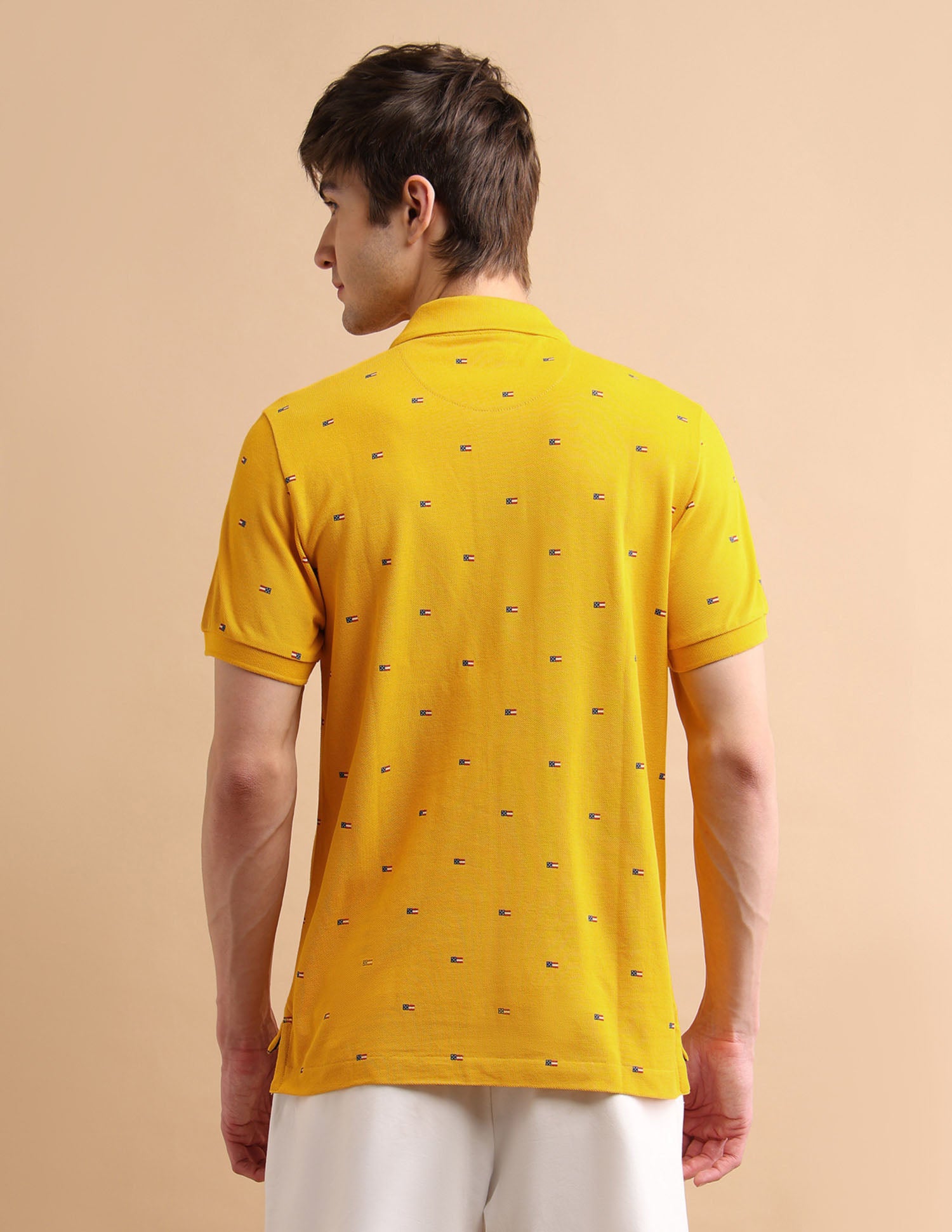 Flag Print Polo Shirt Mustard - U.S. POLO ASSN. | Large