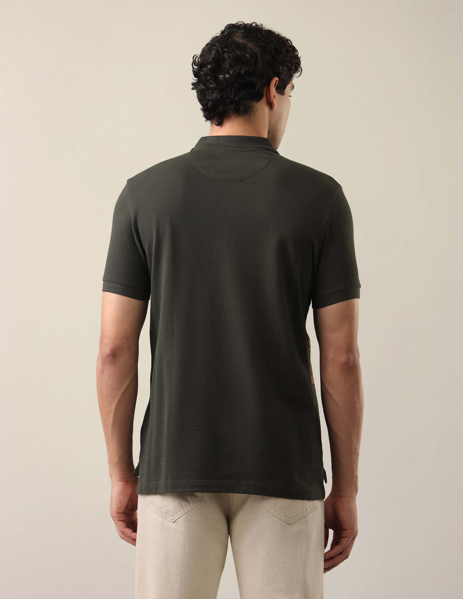 Graphic Brand Printed Slim Fit Polo Shirt Olive - U.S. Polo Assn. India | Large
