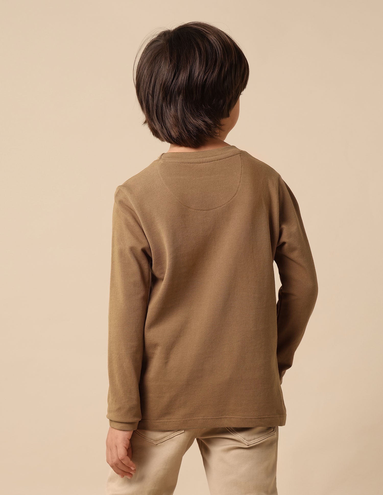 Boys Graphic Brand Printed Regular Fit T Shirt Light Brown - U.S. POLO ASSN. | Large