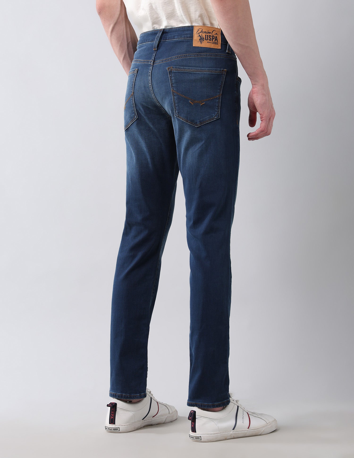Brandon Slim Tapered Fit Blue Super Stretch Jeans Dark Wash - U.S. Polo Assn. India | Large