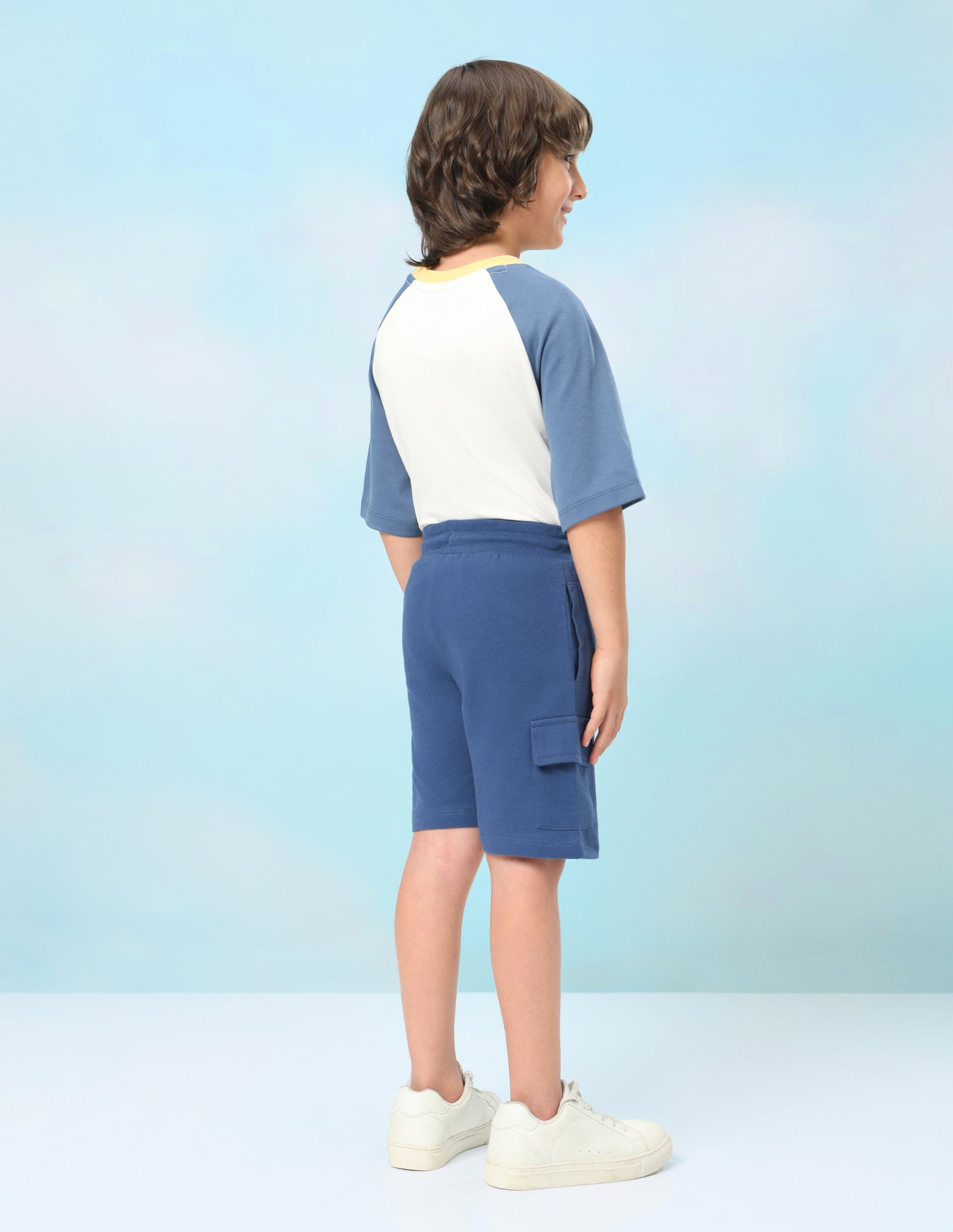 Mid Rise Solid Shorts Blue - U.S. Polo Assn. India | Large