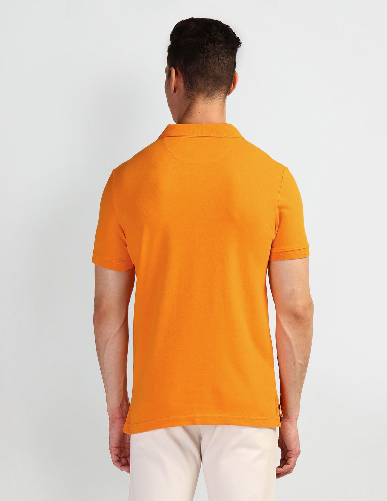 Brand Print Pique Polo Shirt Orange - U.S. Polo Assn. India | Large