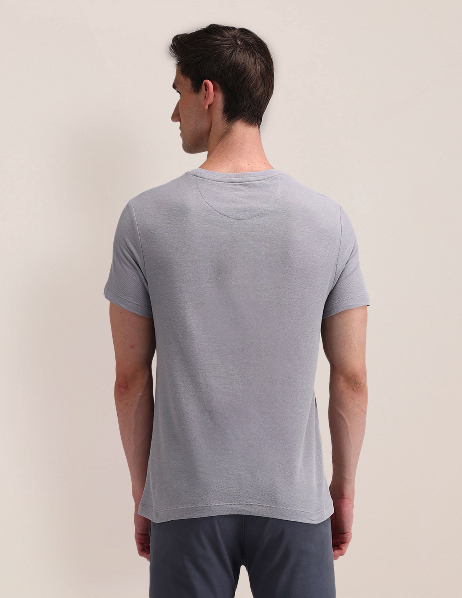 Slim Fit Horizontal Striped T-Shirt Light-Grey - U.S. Polo Assn. India | Large