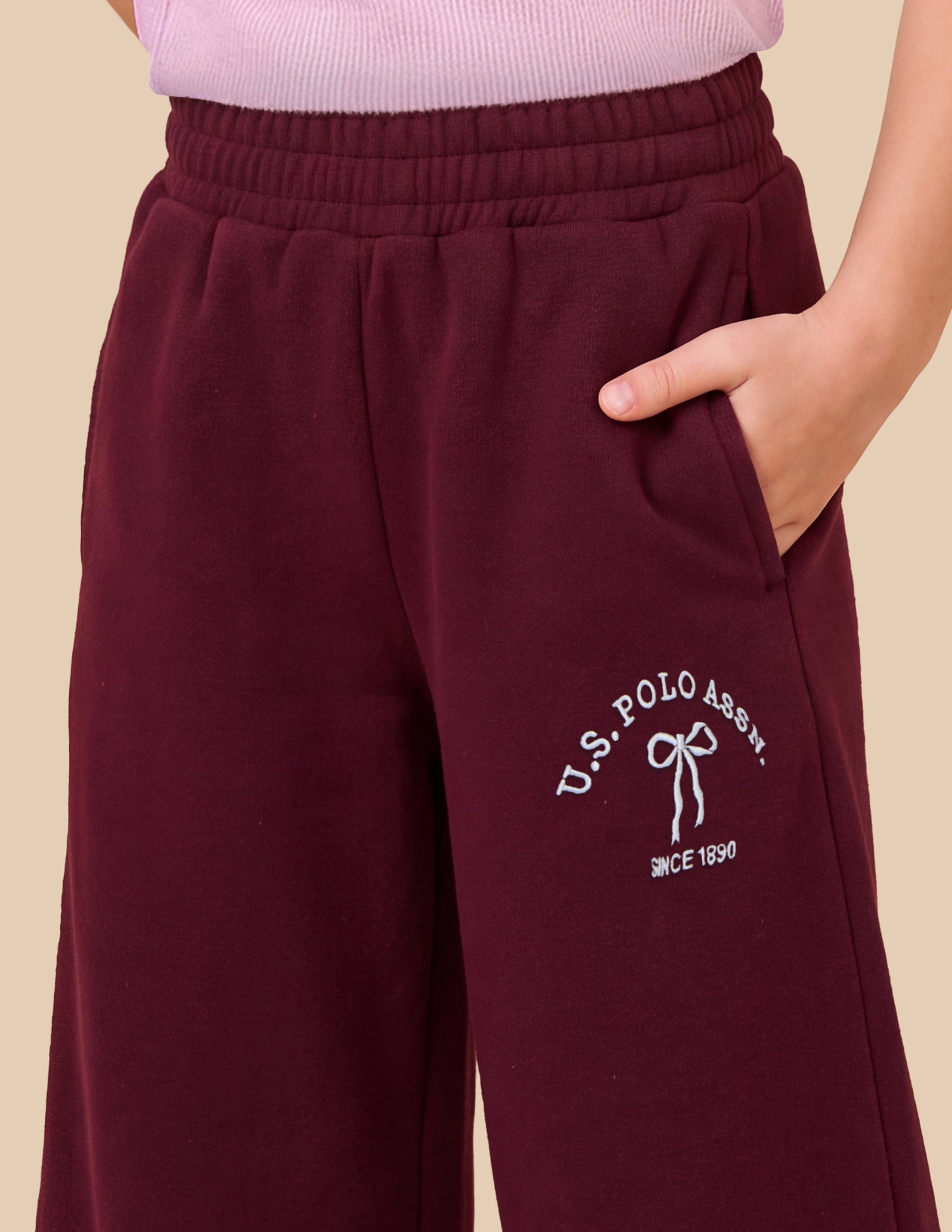 Mid Rise Loose Fit Track Pants Maroon - U.S. Polo Assn. India | Large
