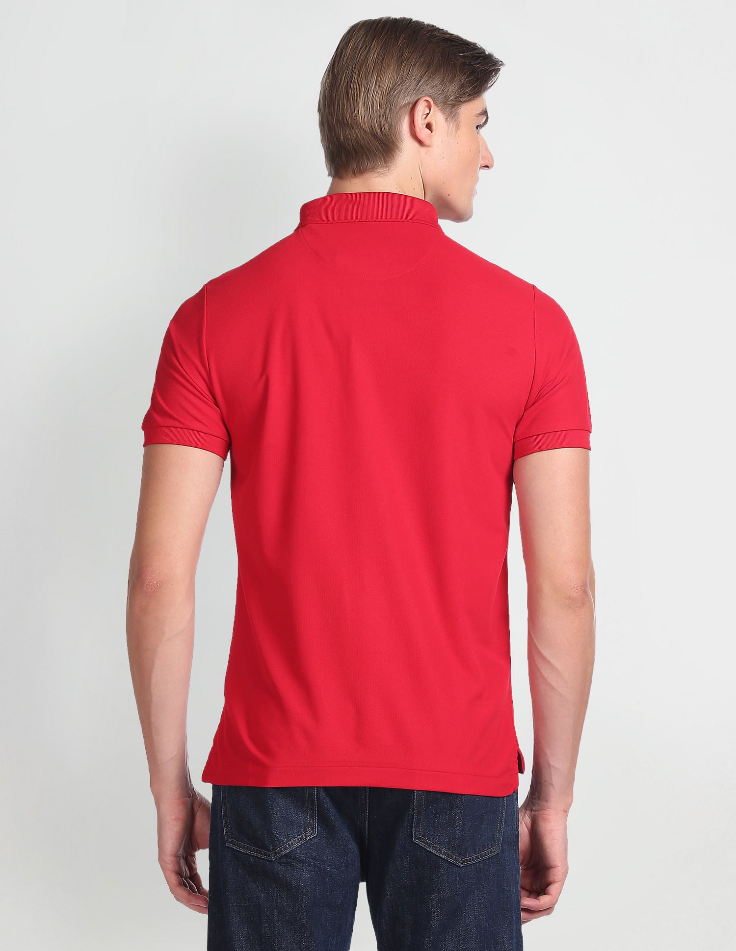 Solid Slim Fit Polo Shirt Red - U.S. Polo Assn. India | Large