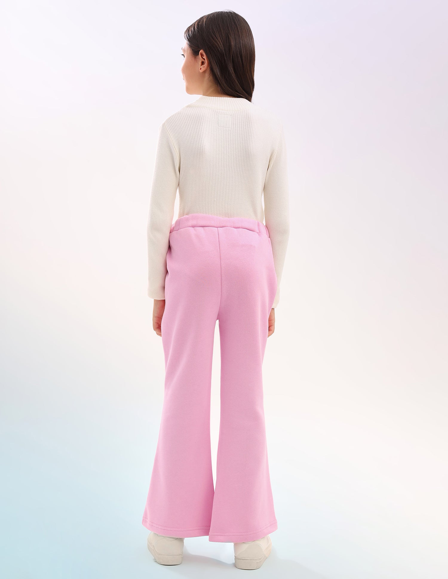 Girls Solid Regular Fit Flared Track Pants Pink - U.S. POLO ASSN. | Large