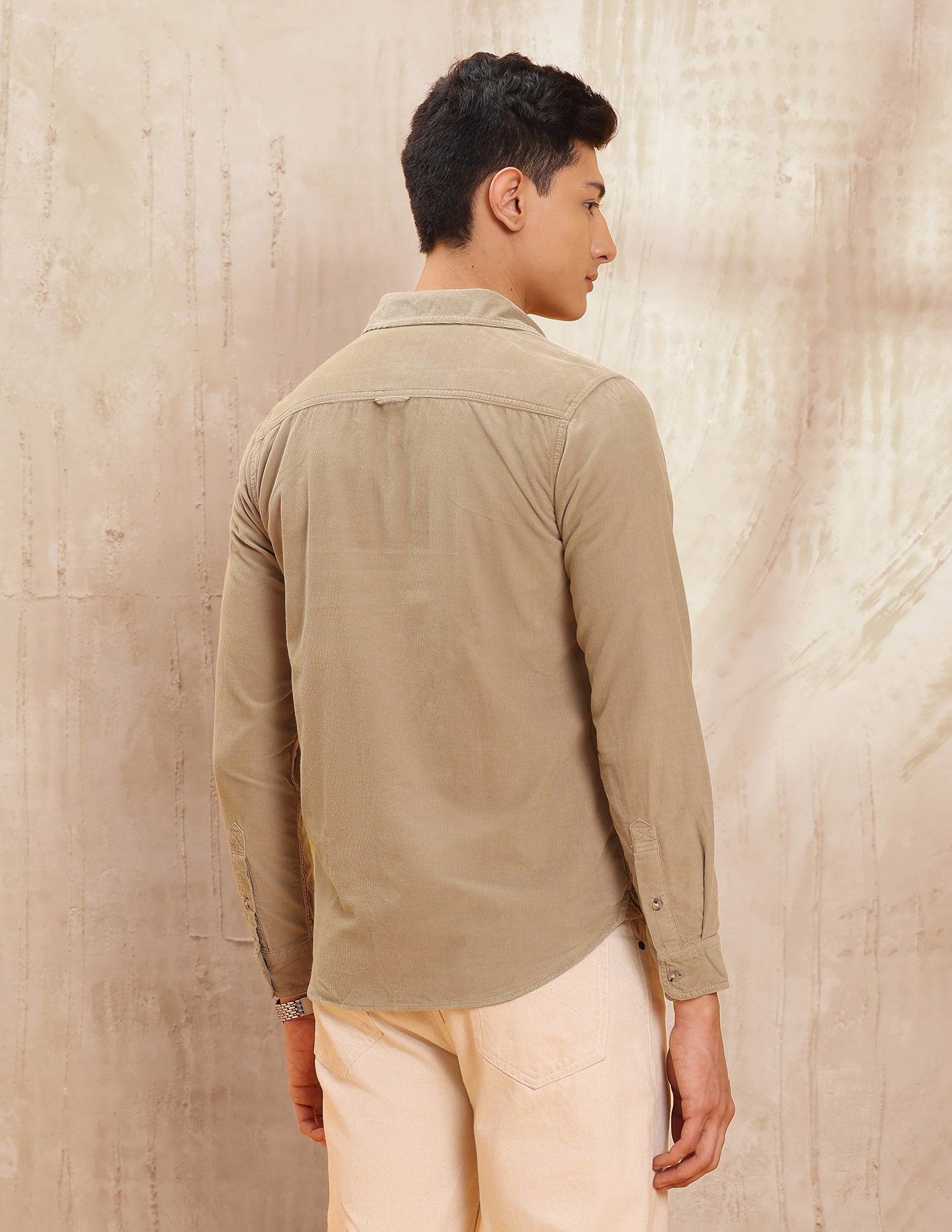 Pure Cotton Slim Fit Shirt Light Khakhi - U.S. POLO ASSN. | Large