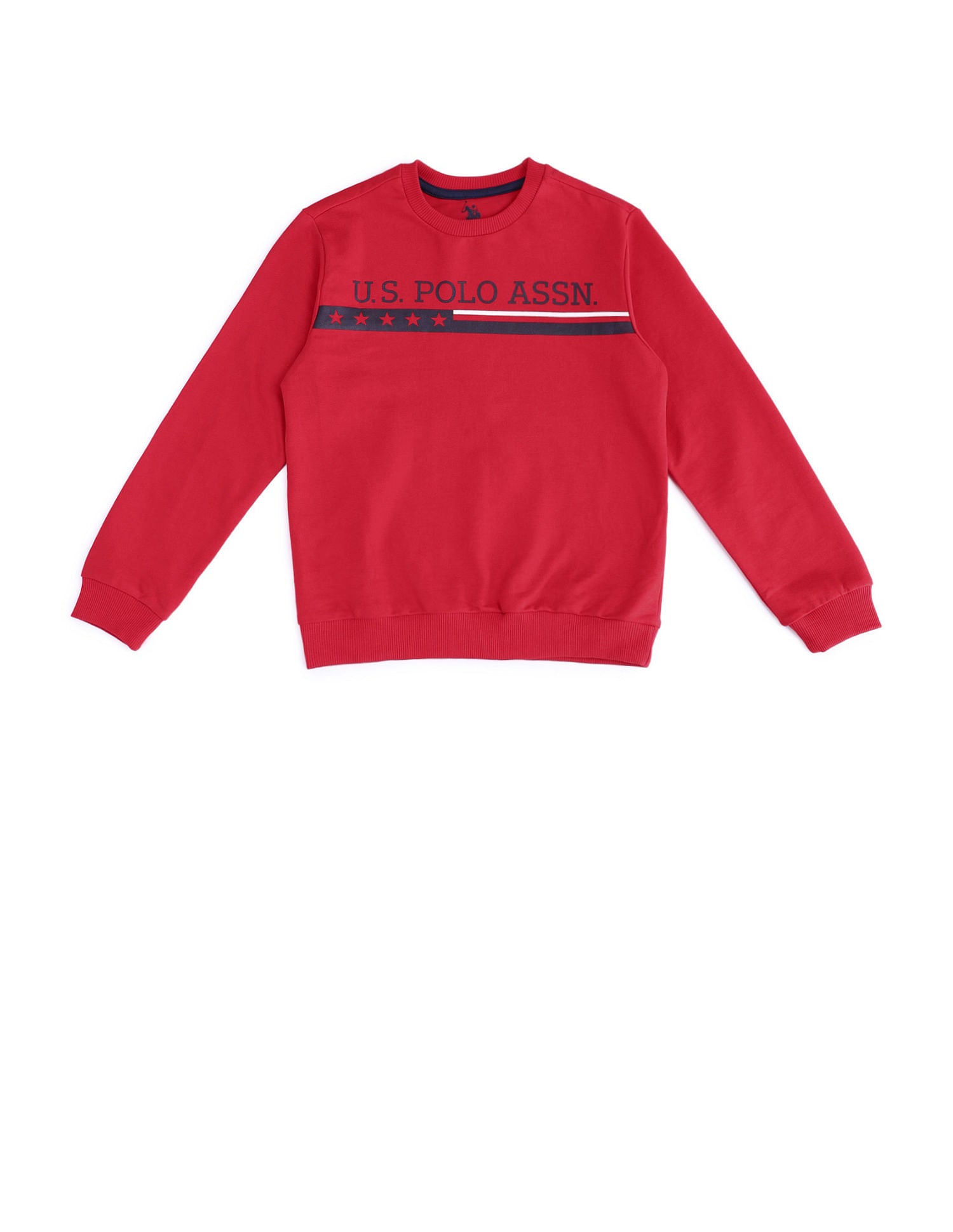 Brand Printed Regular Fit Sweatshirt Medium Red - U.S. Polo Assn. India | Large