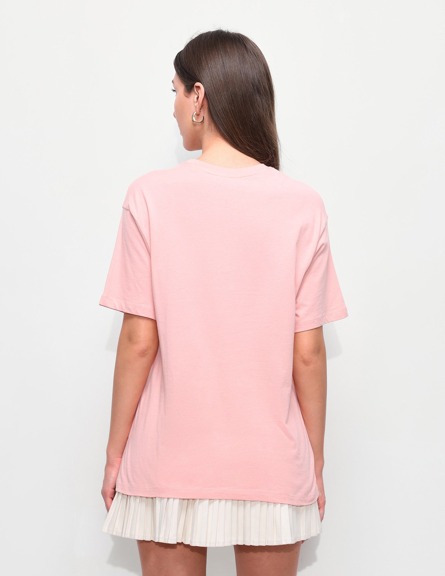 Floral Printed Oversized Fit T-Shirt Pink - U.S. Polo Assn. India | Large