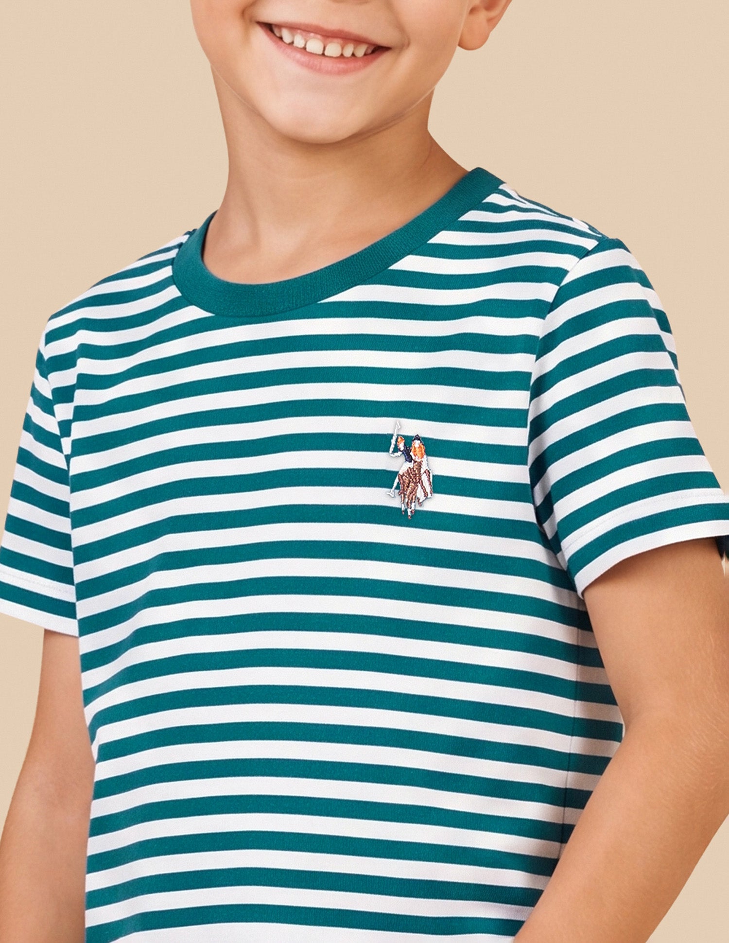 Horizontal Striped Regular Fit T-Shirt Green - U.S. Polo Assn. India | Large