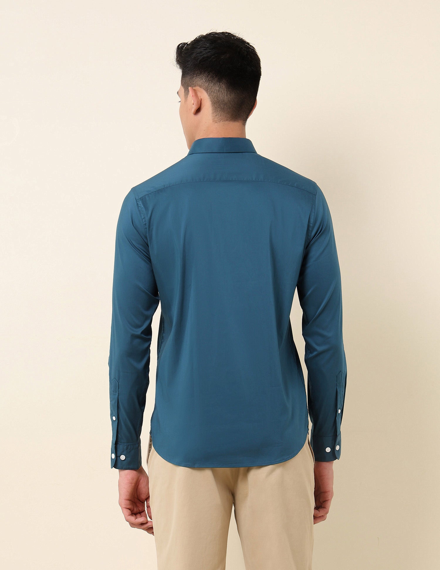 Tailored Fit Solid Shirt Teal - U.S. Polo Assn. India | Large