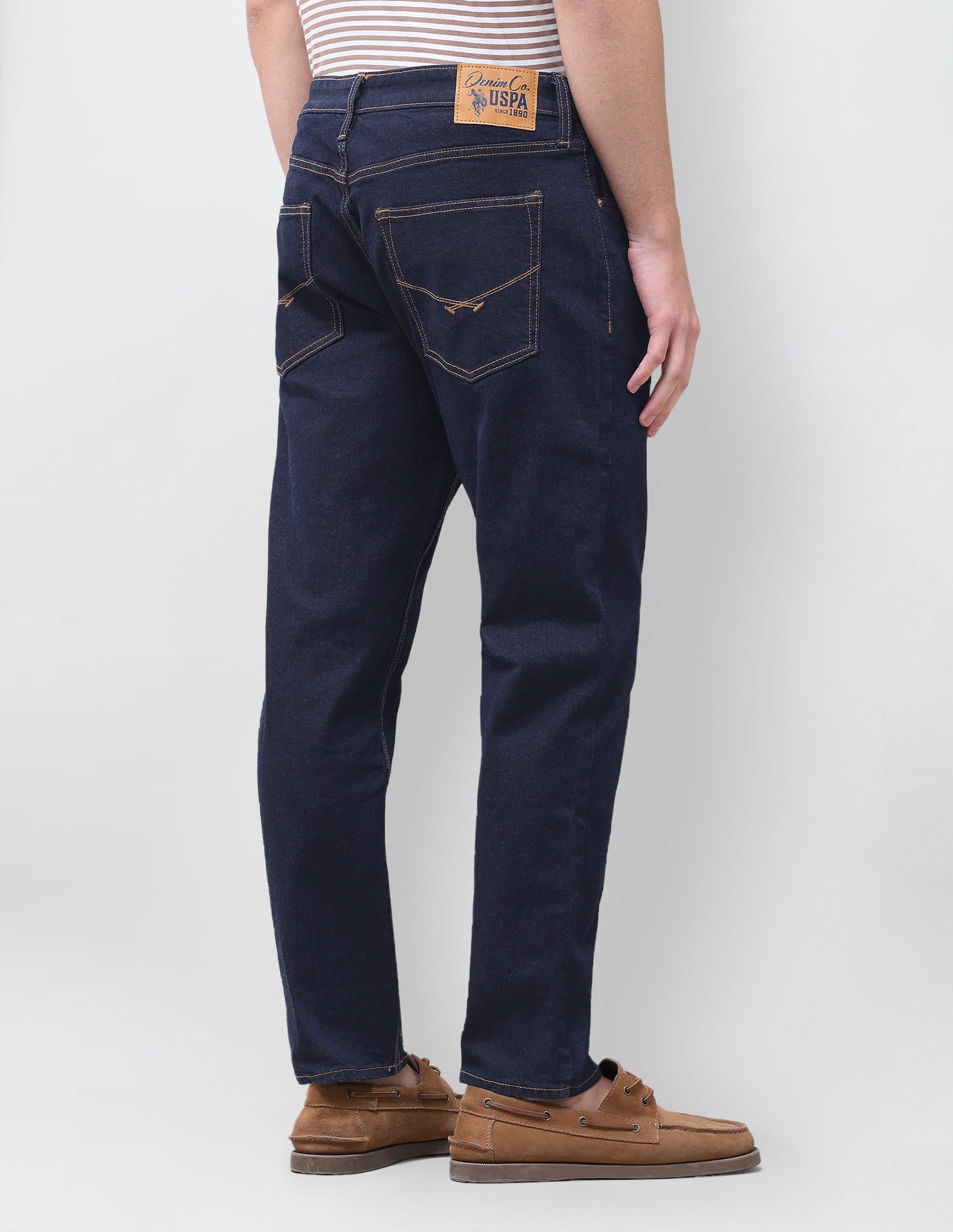 Solid Tapered Fit Jeans Blue - U.S. Polo Assn. India | Large