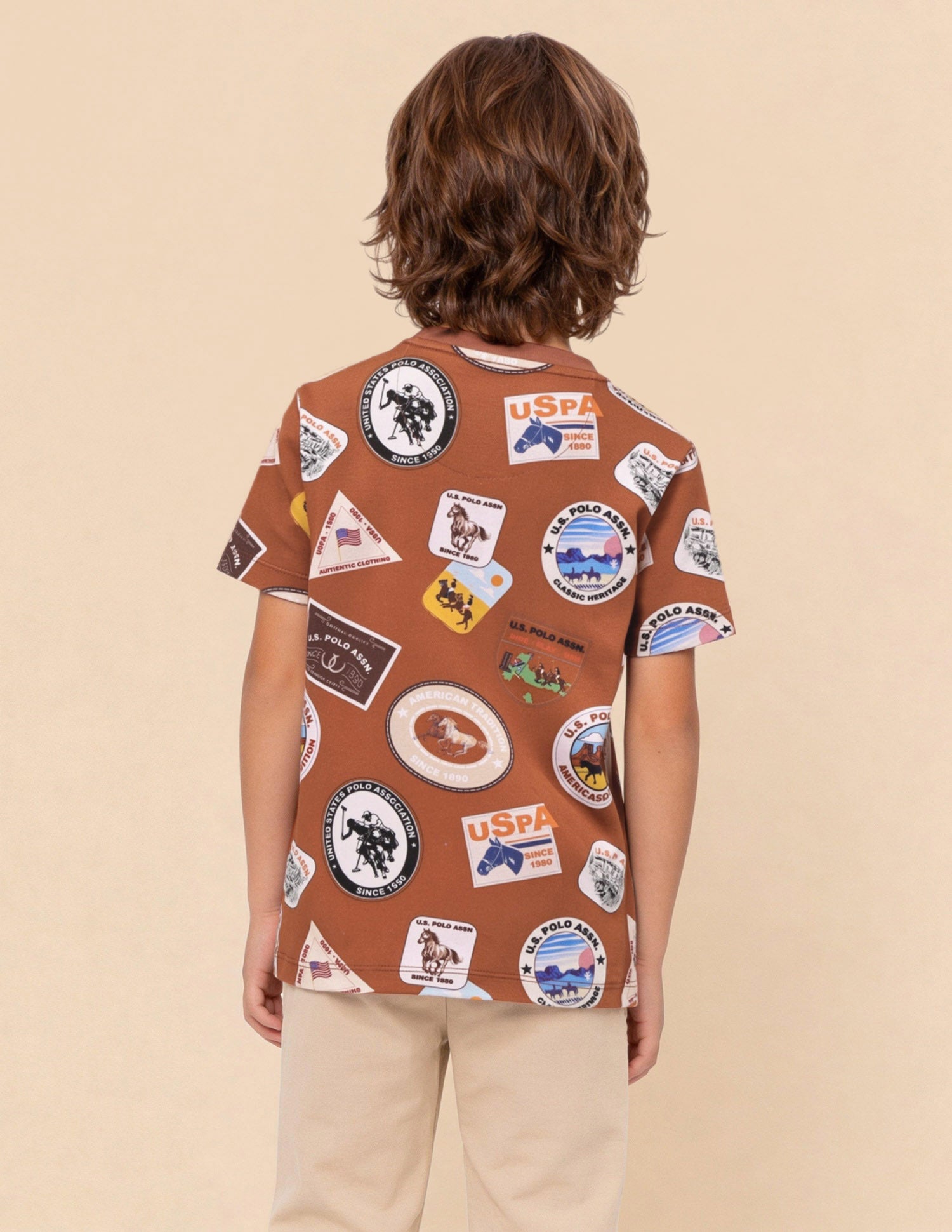 Graphic Brand Printed Regular Fit T-Shirt Brown - U.S. Polo Assn. India | Large