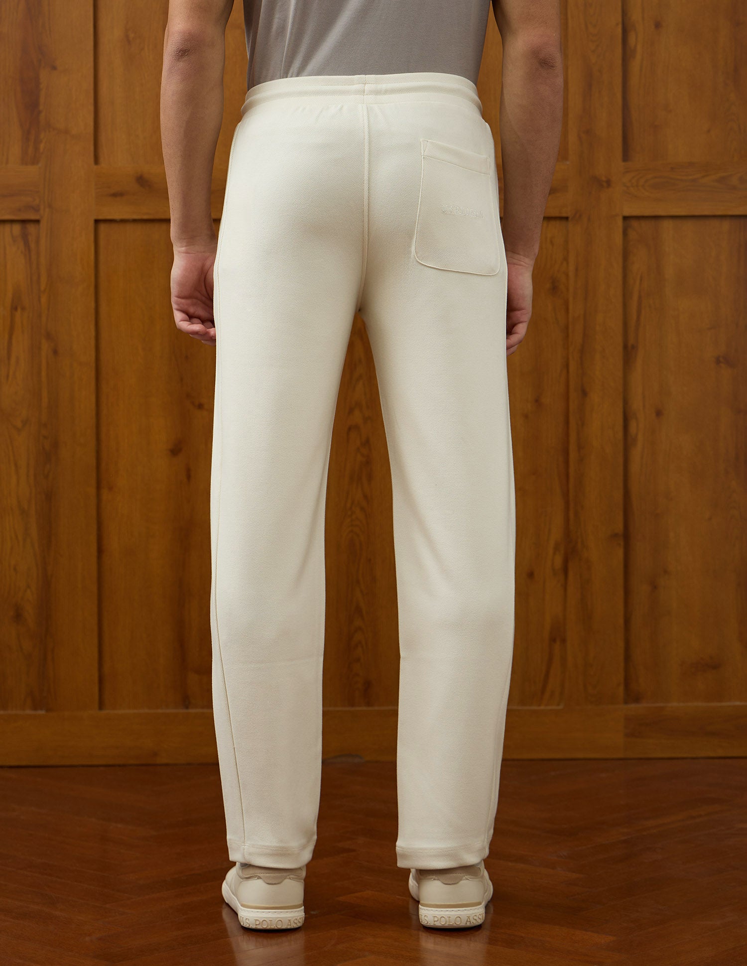 Textured Equestrian Aisle Theater Track Pants Off White - U.S. POLO ASSN. | Large