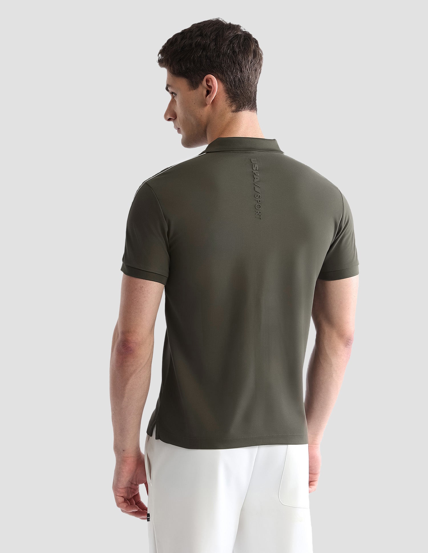 Solid Regular Fit Active Polo Shirt Olive - U.S. POLO ASSN. | Large