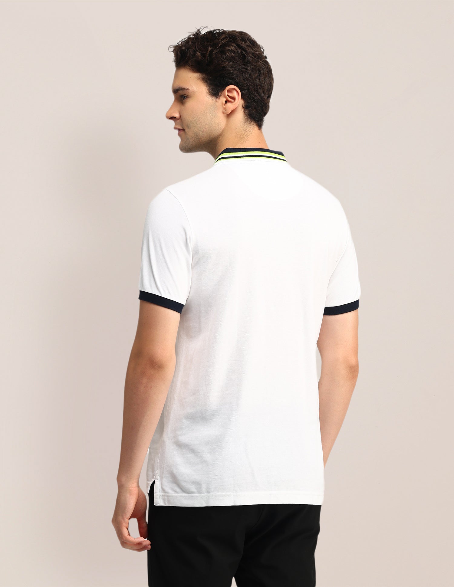 Textured Slim Fit Polo Shirt White - U.S. Polo Assn. India | Large