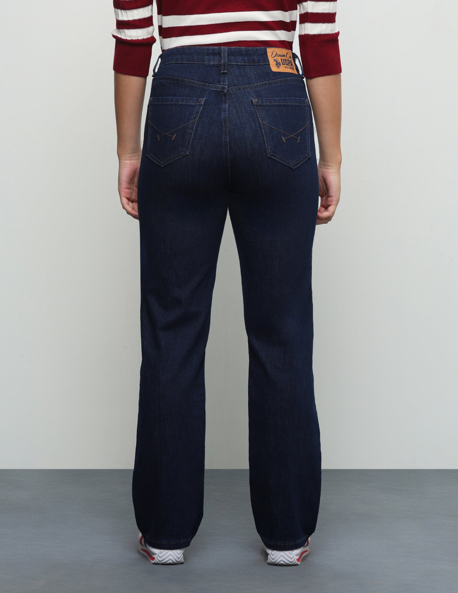 Whiskered Straight Fit Jeans Dark Blue - U.S. Polo Assn. India | Large
