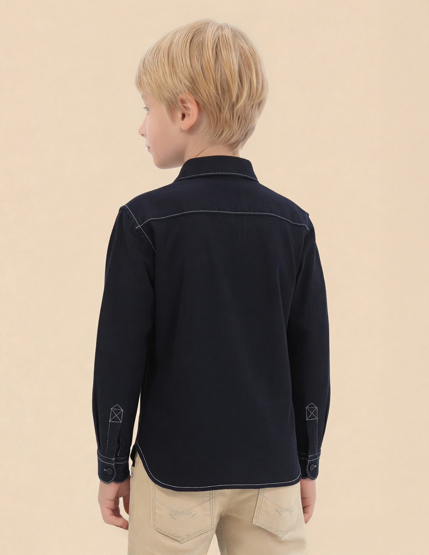 Boys Solid Dobby Shirt Indigo - U.S. Polo Assn. India | Large