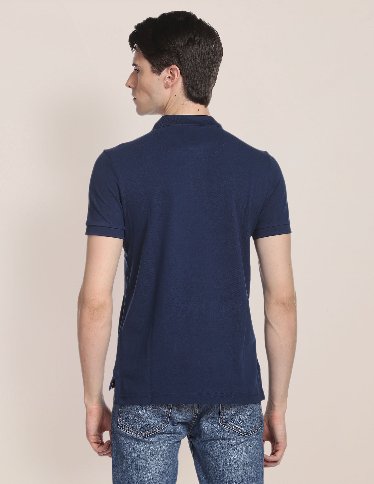 Cotton Solid Polo Shirt Dark Blue - U.S. Polo Assn. India | Large