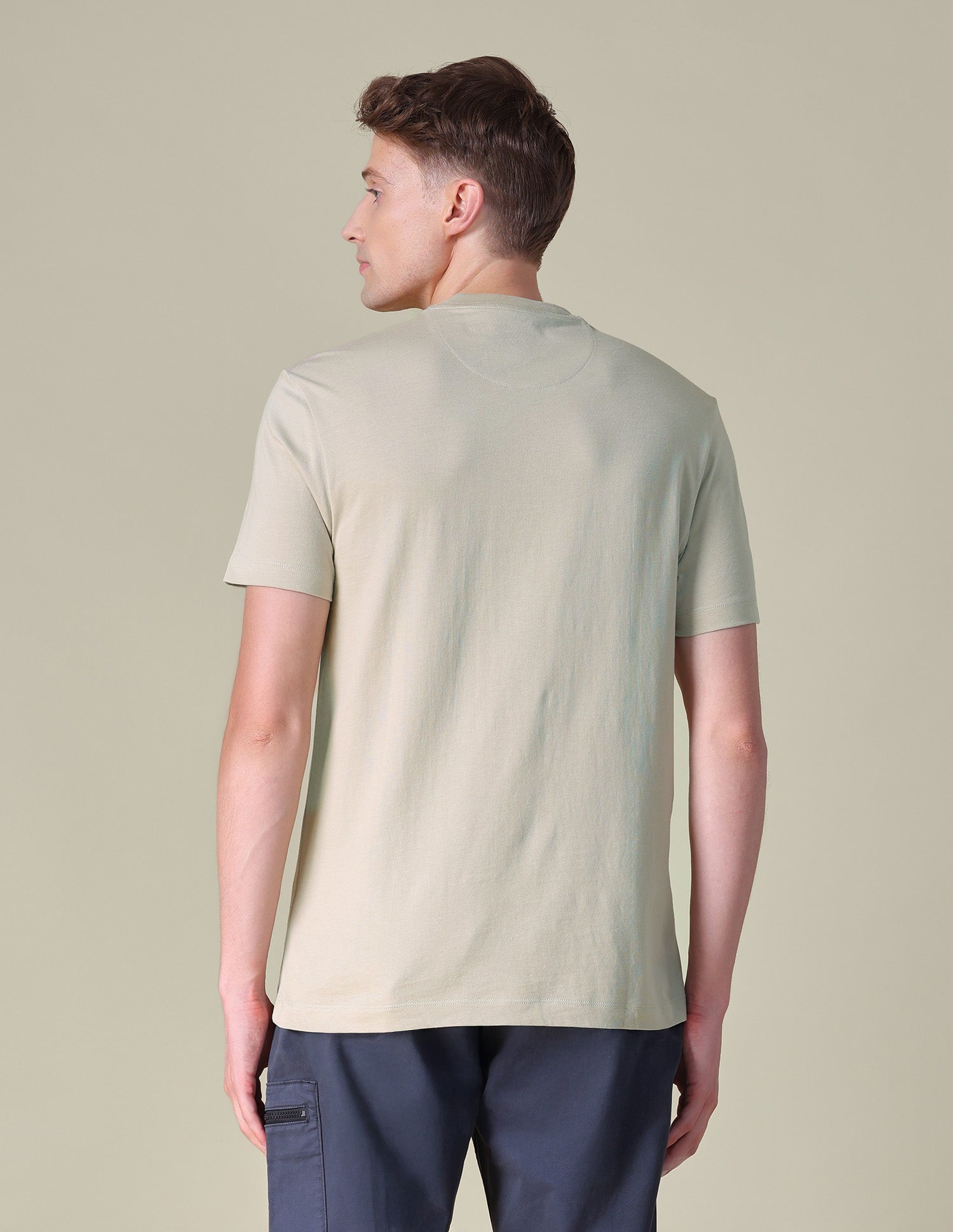 Solid Slim Fit T-Shirt Beige - U.S. POLO ASSN. | Large