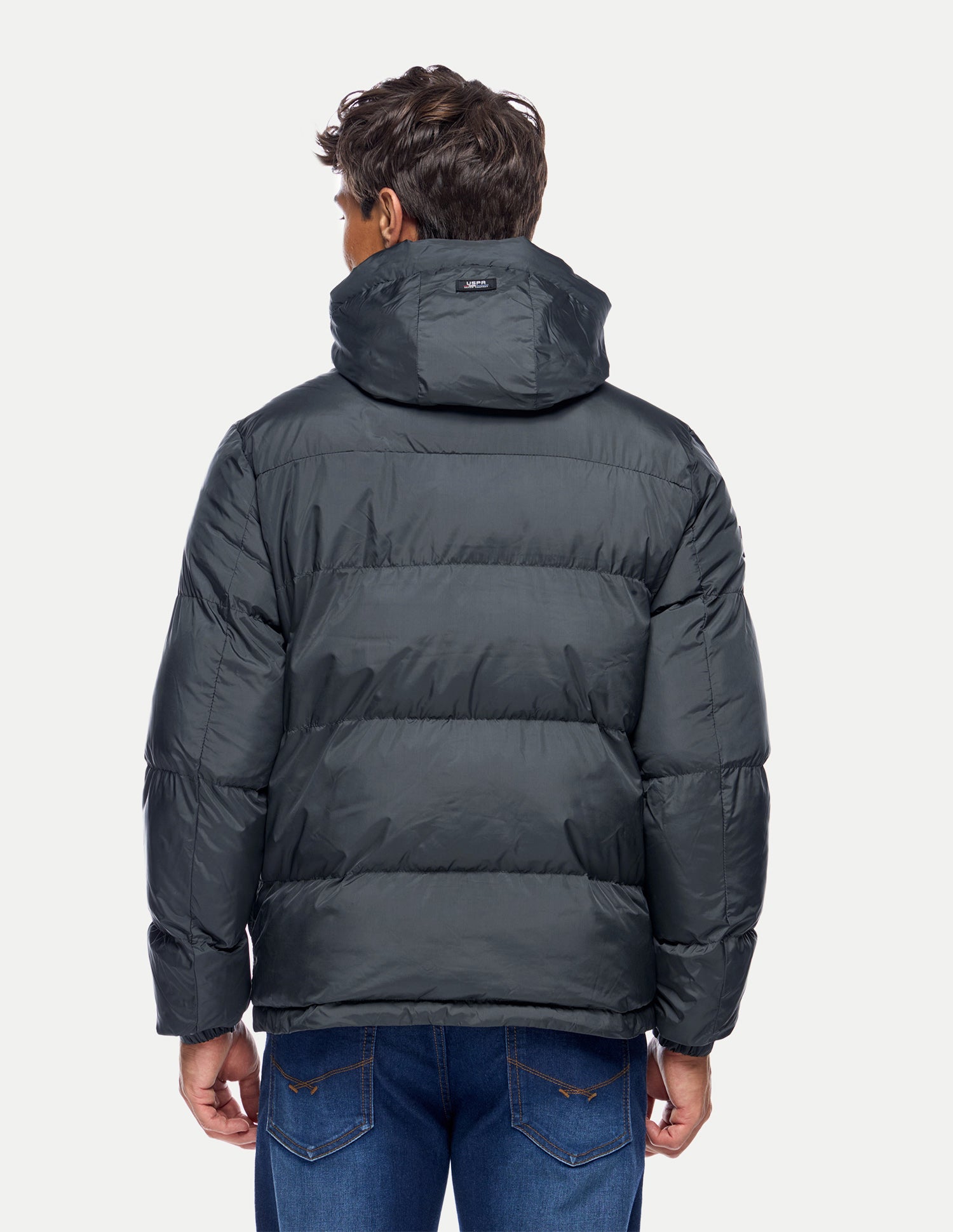 Solid Regular Fit Puffer Jacket Teal - U.S. Polo Assn. India | Large