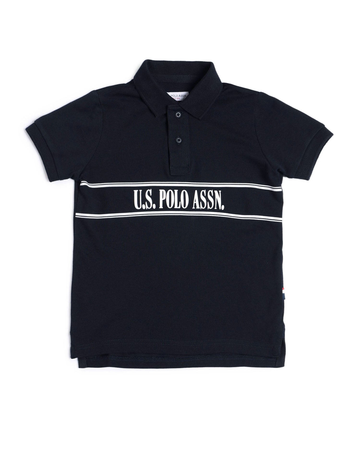 Boys Brand Printed Regular Fit Polo Shirt Navy - U.S. POLO ASSN. | Large