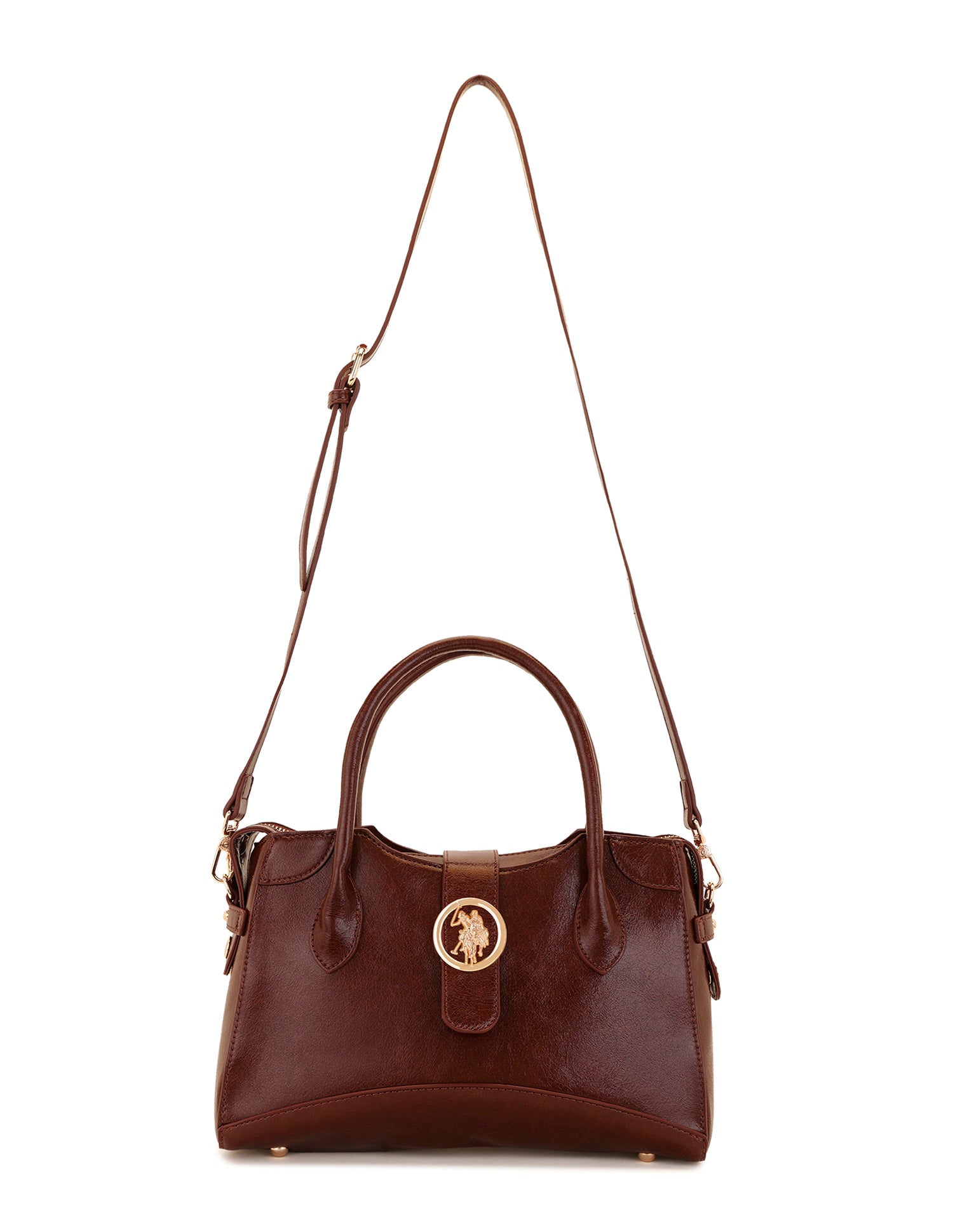 Women Ami Textured Satchel Bag Burgundy - U.S. POLO ASSN. | Large