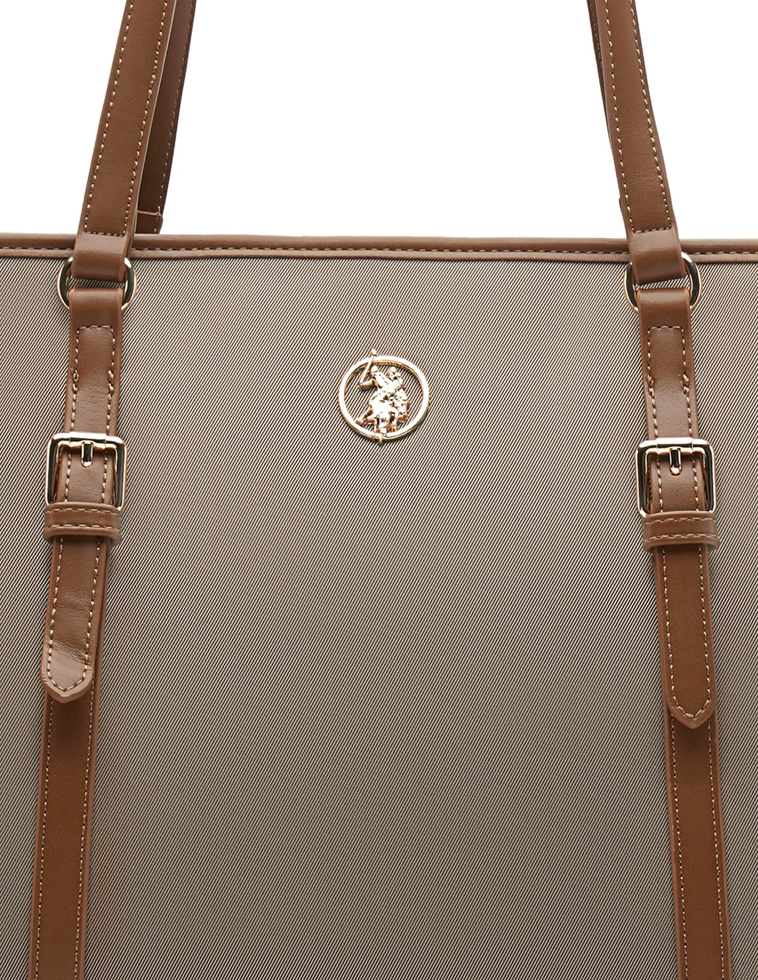 Millie Monogram Tote Bag Light Brown - U.S. POLO ASSN. | Large