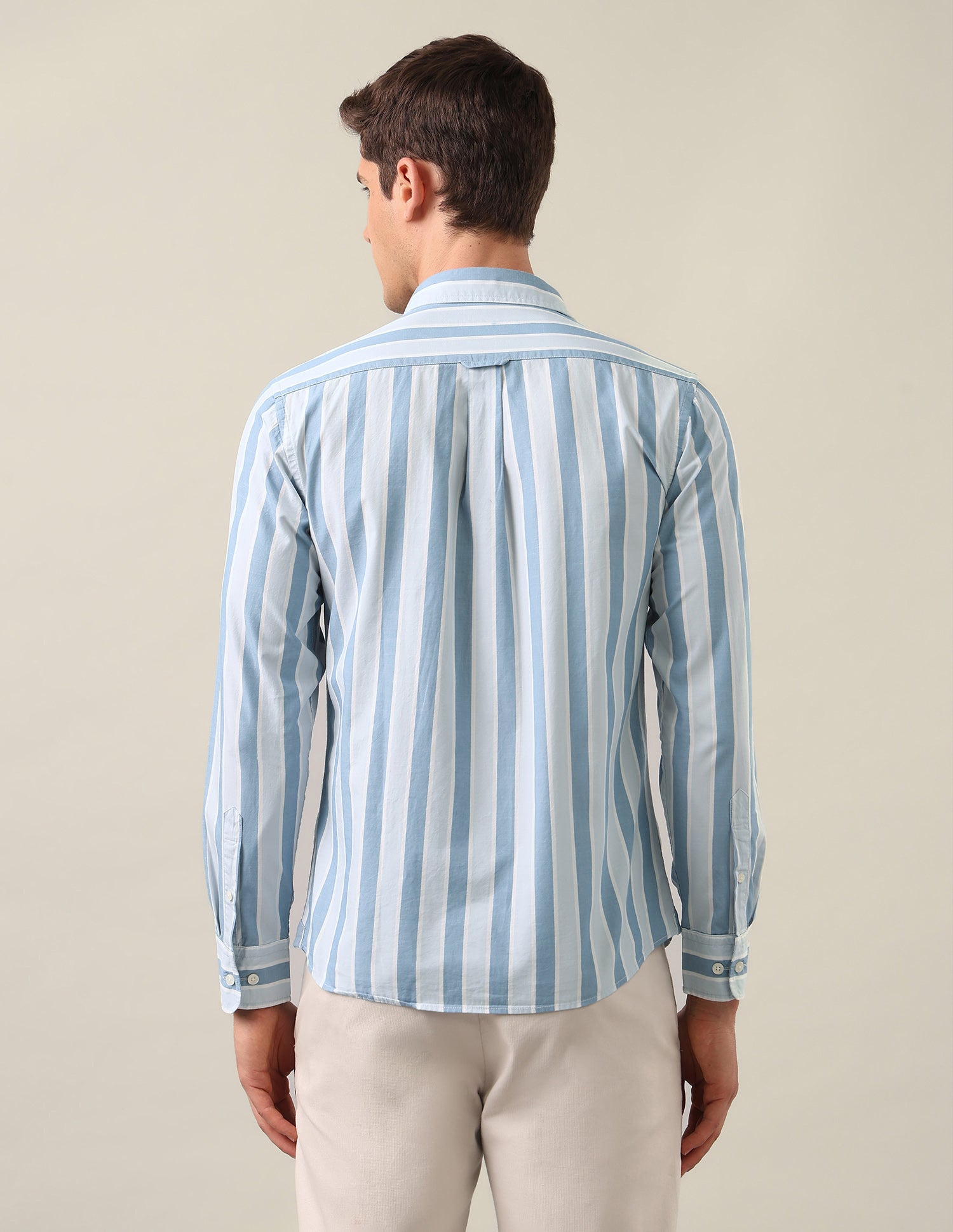 Tailored Fit Vertical Striped Shirt Blue - U.S. Polo Assn. India | Large