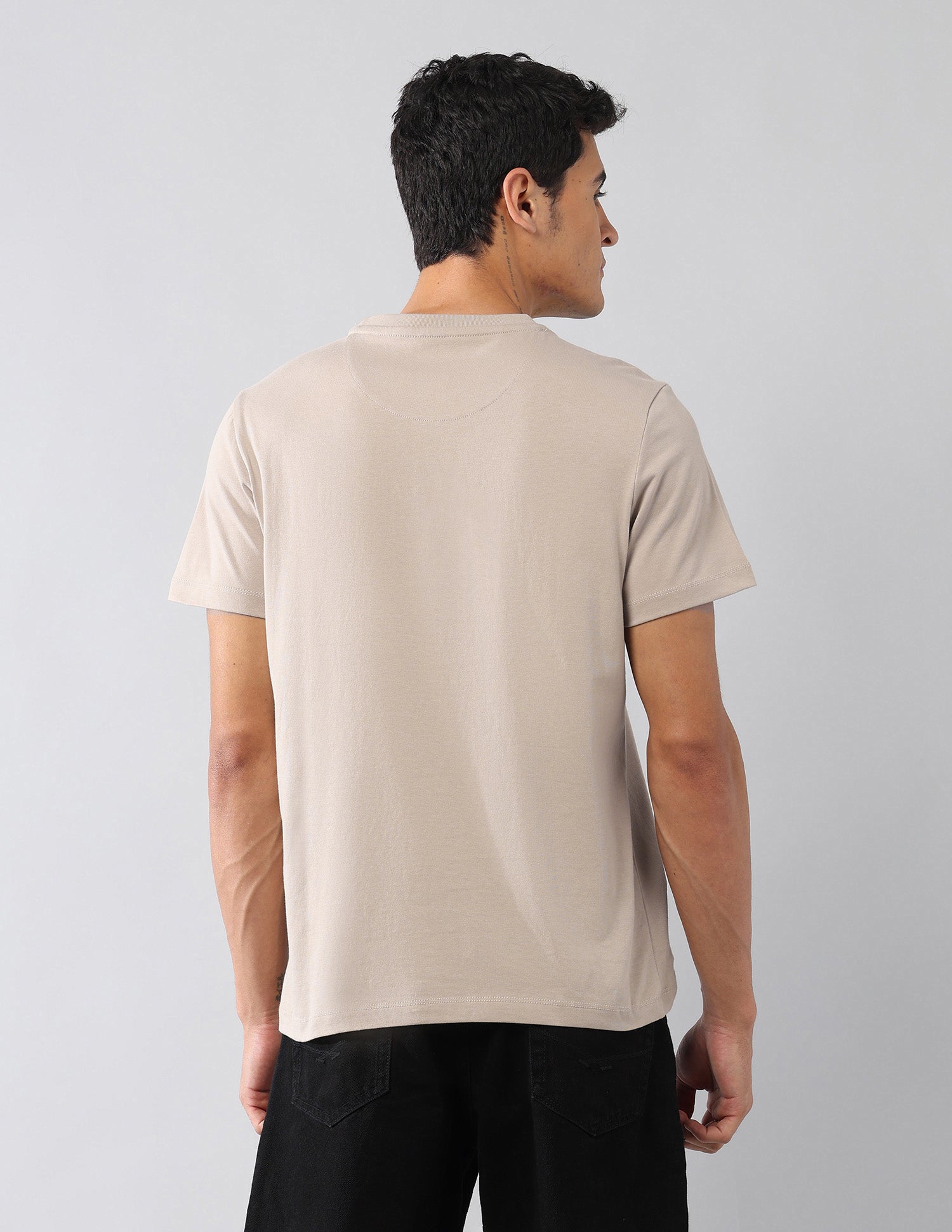 Brand Printed Muscle Fit Colligiate T-Shirt Beige - U.S. Polo Assn. India | Large