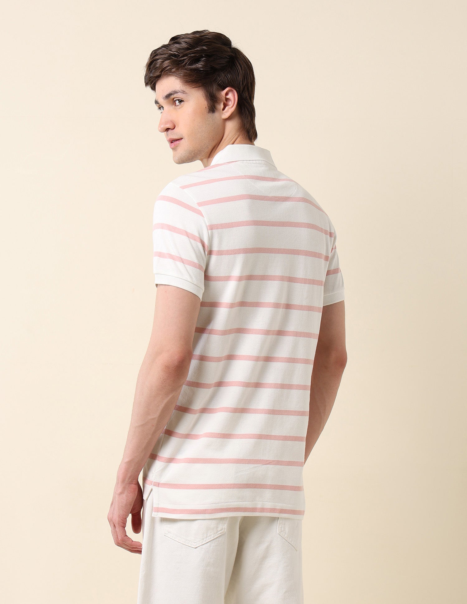 Horizontal Striped Classic Polo Shirt Off White - U.S. POLO ASSN. | Large