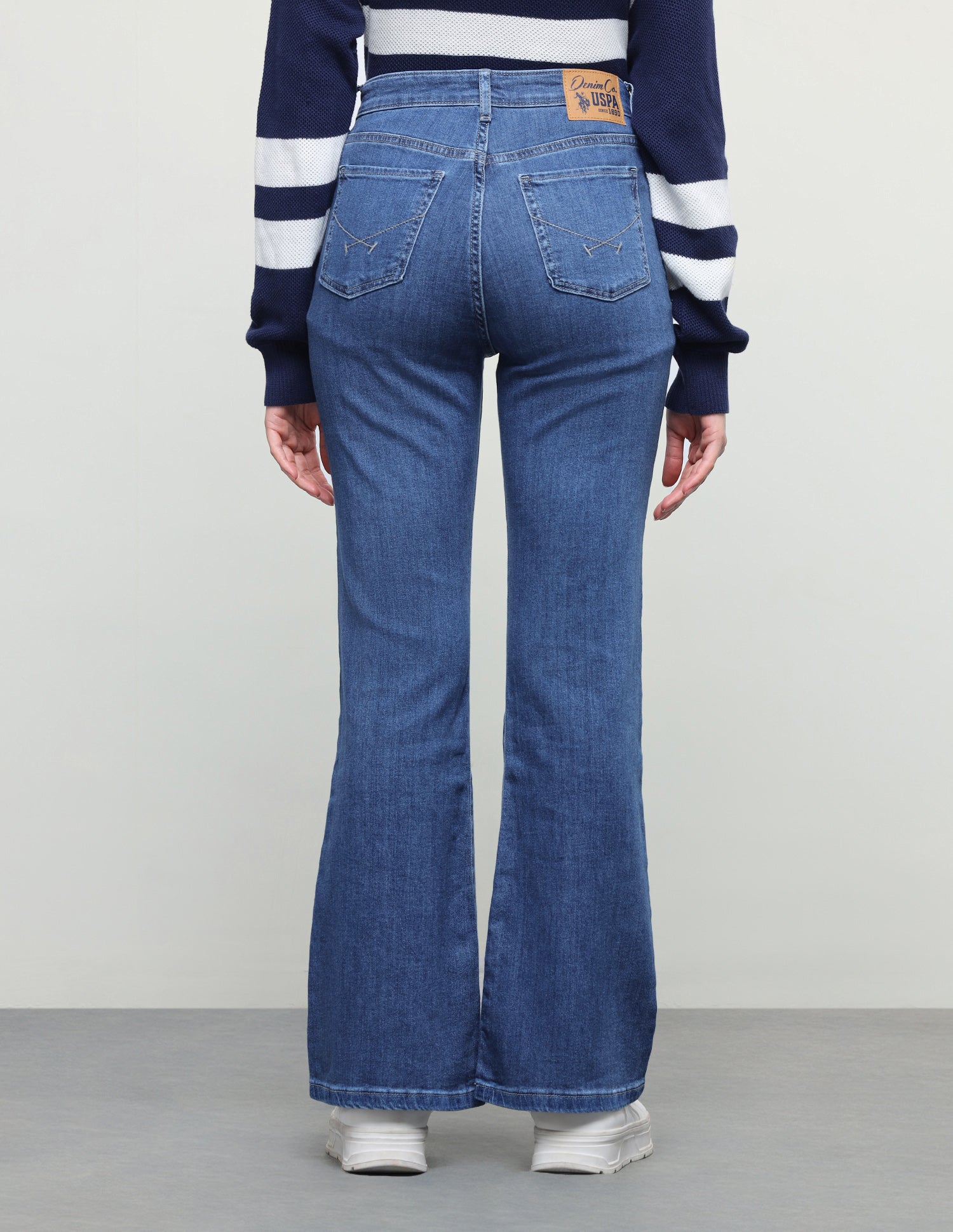 Flared Fit Blue Jeans Dark Blue - U.S. Polo Assn. India | Large
