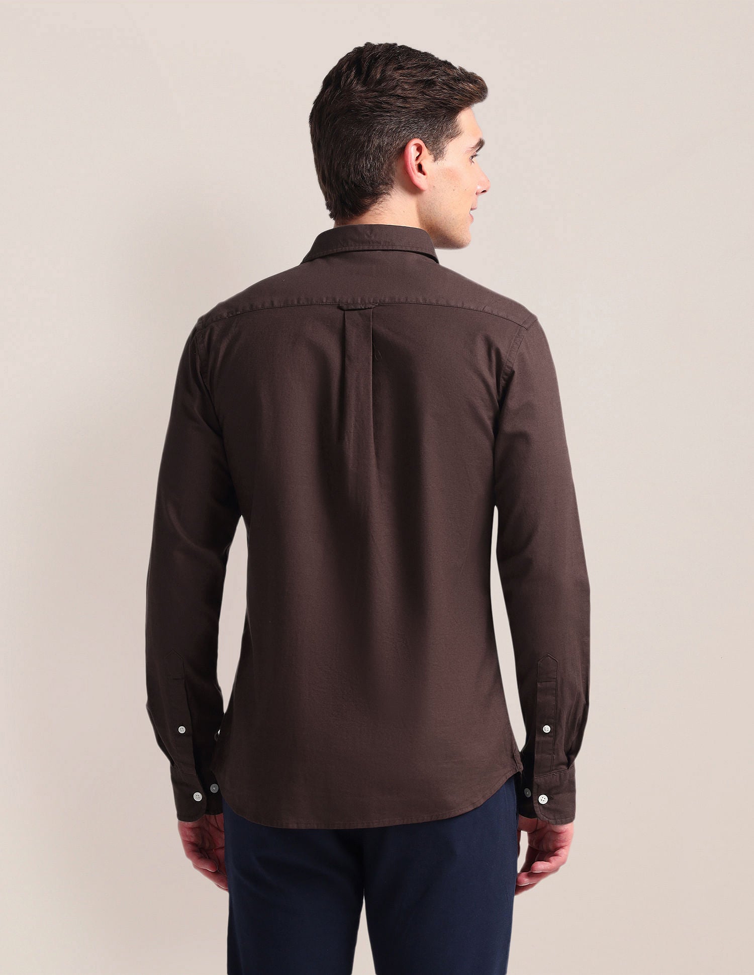 Solid Dobby Shirt Brown - U.S. Polo Assn. India | Large