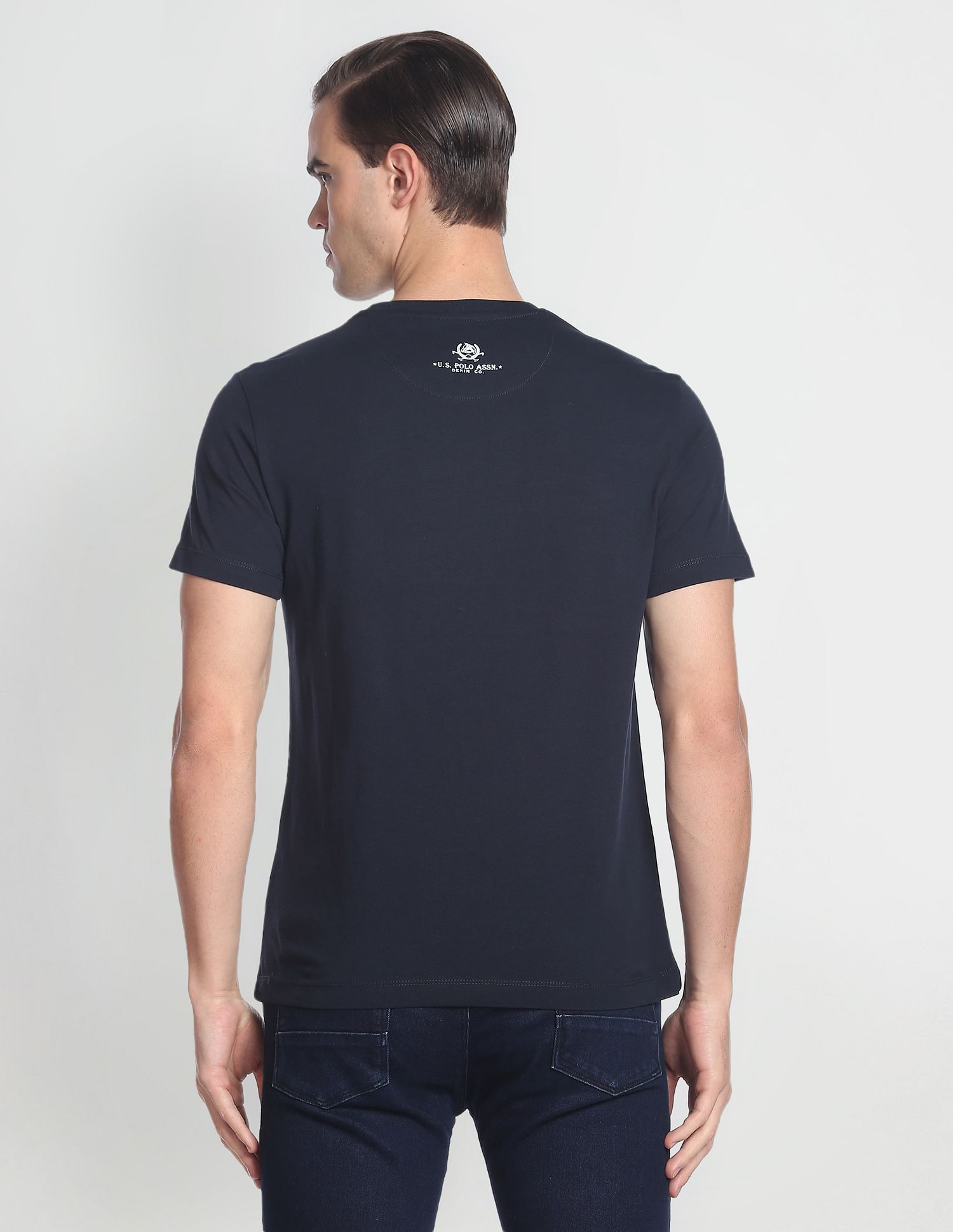 Cotton Slim Fit T-Shirt Navy - U.S. Polo Assn. India | Large
