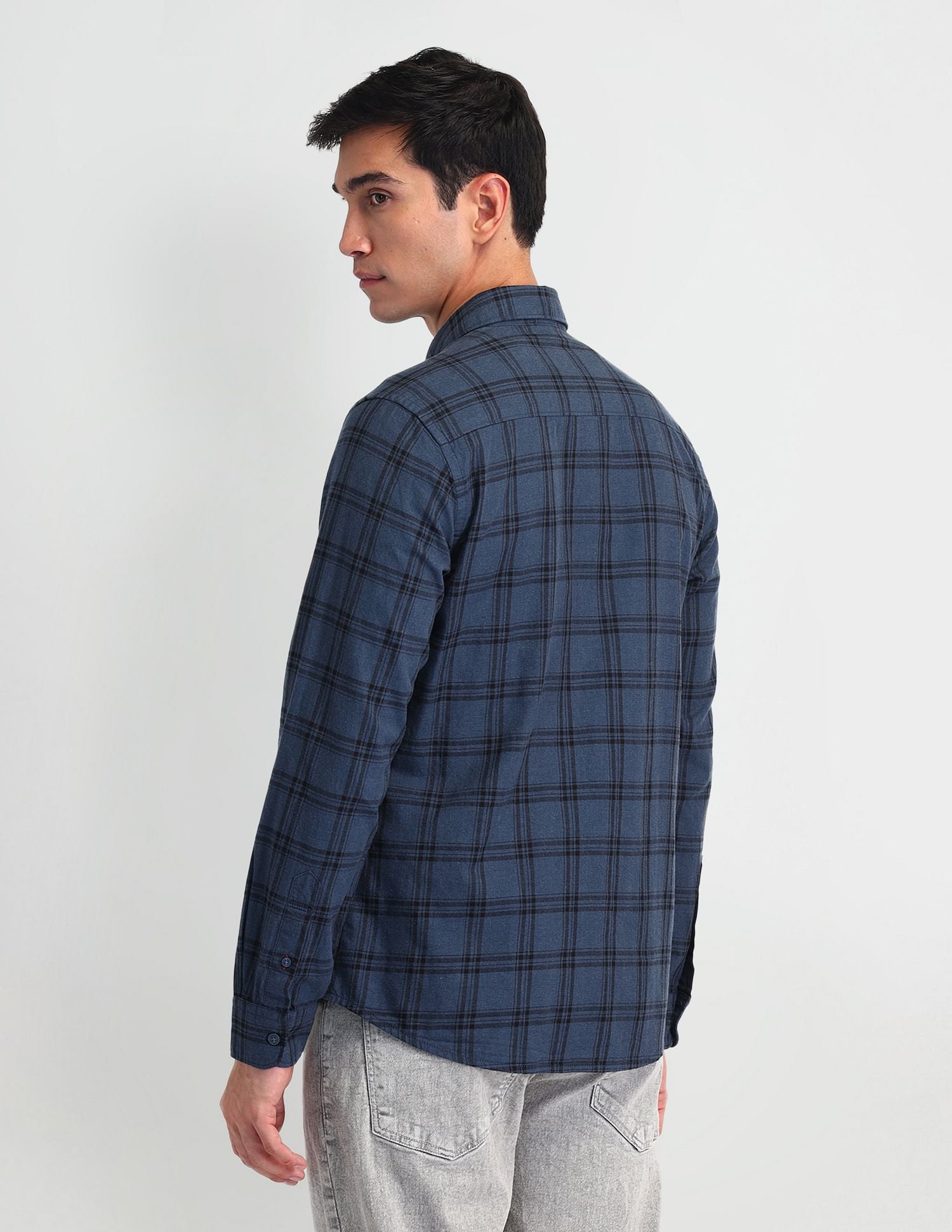 Tartan Check Regular Fit Shirt Blue - U.S. Polo Assn. India | Large