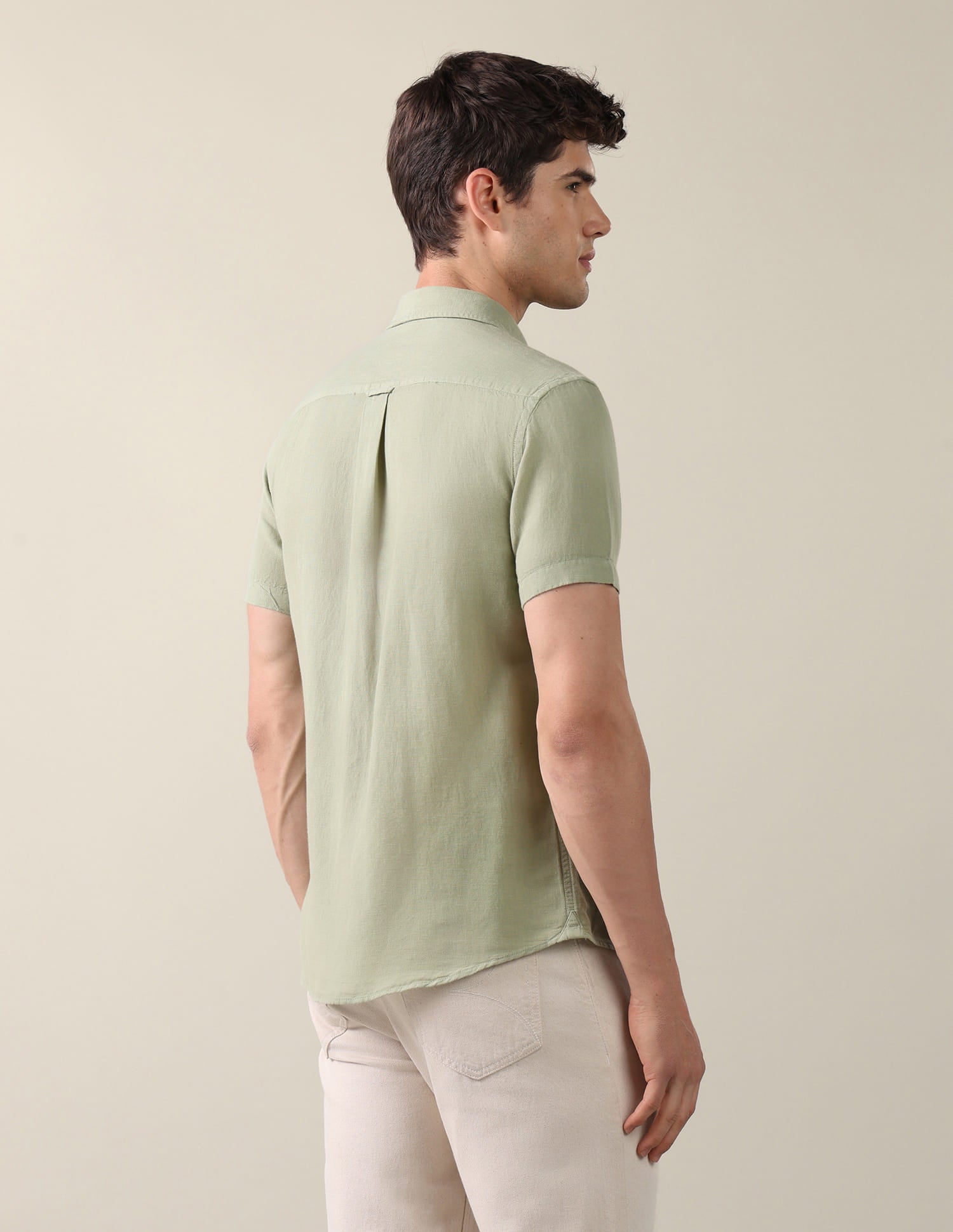 Solid Regular Fit Shirt Green - U.S. Polo Assn. India | Large