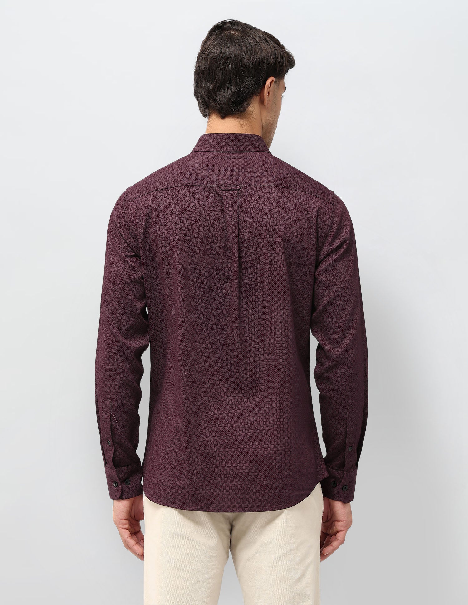 Tailored Fit Geometric Printed Shirt Maroon - U.S. POLO ASSN. | Large