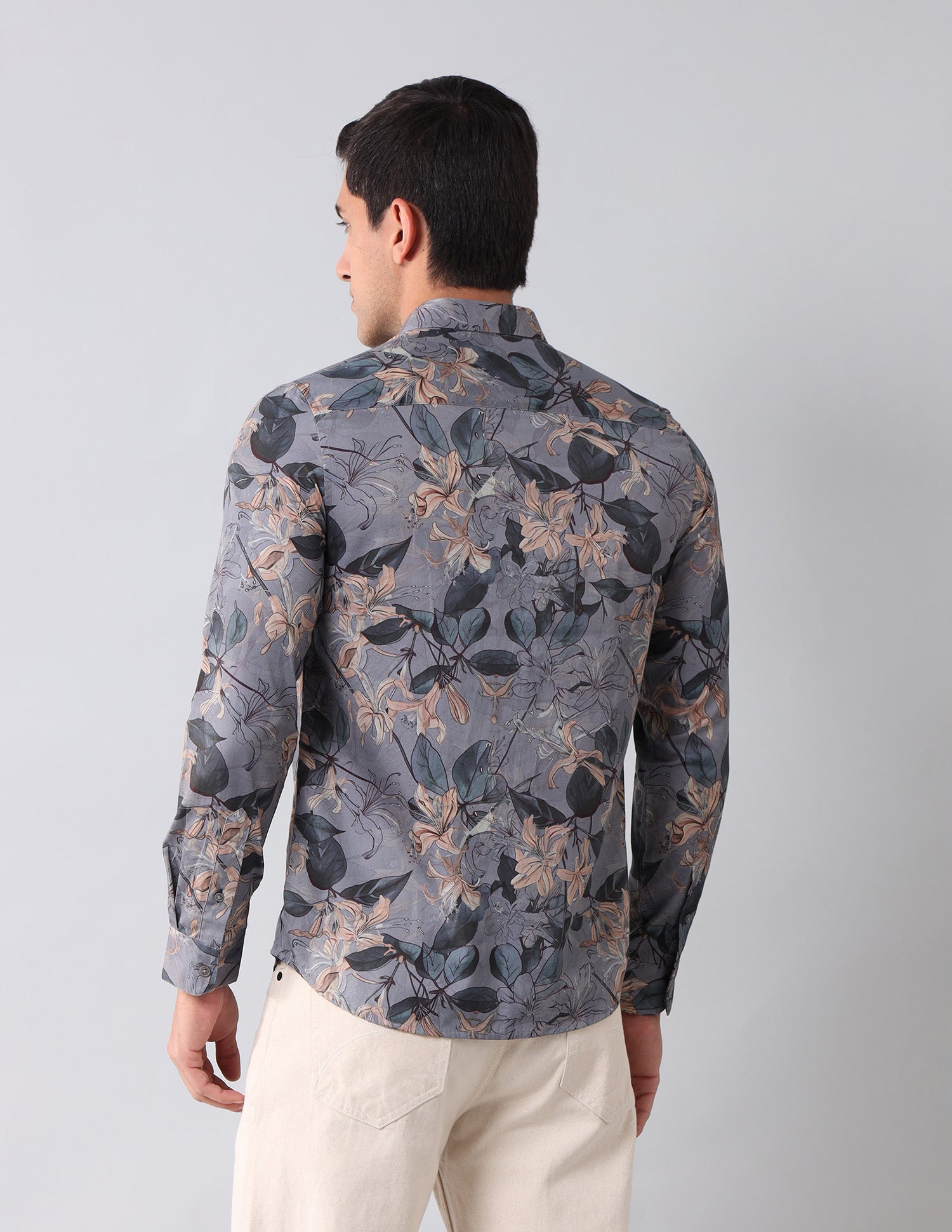 Regular Fit Floral Printed Shirt Dark Grey - U.S. Polo Assn. India | Large